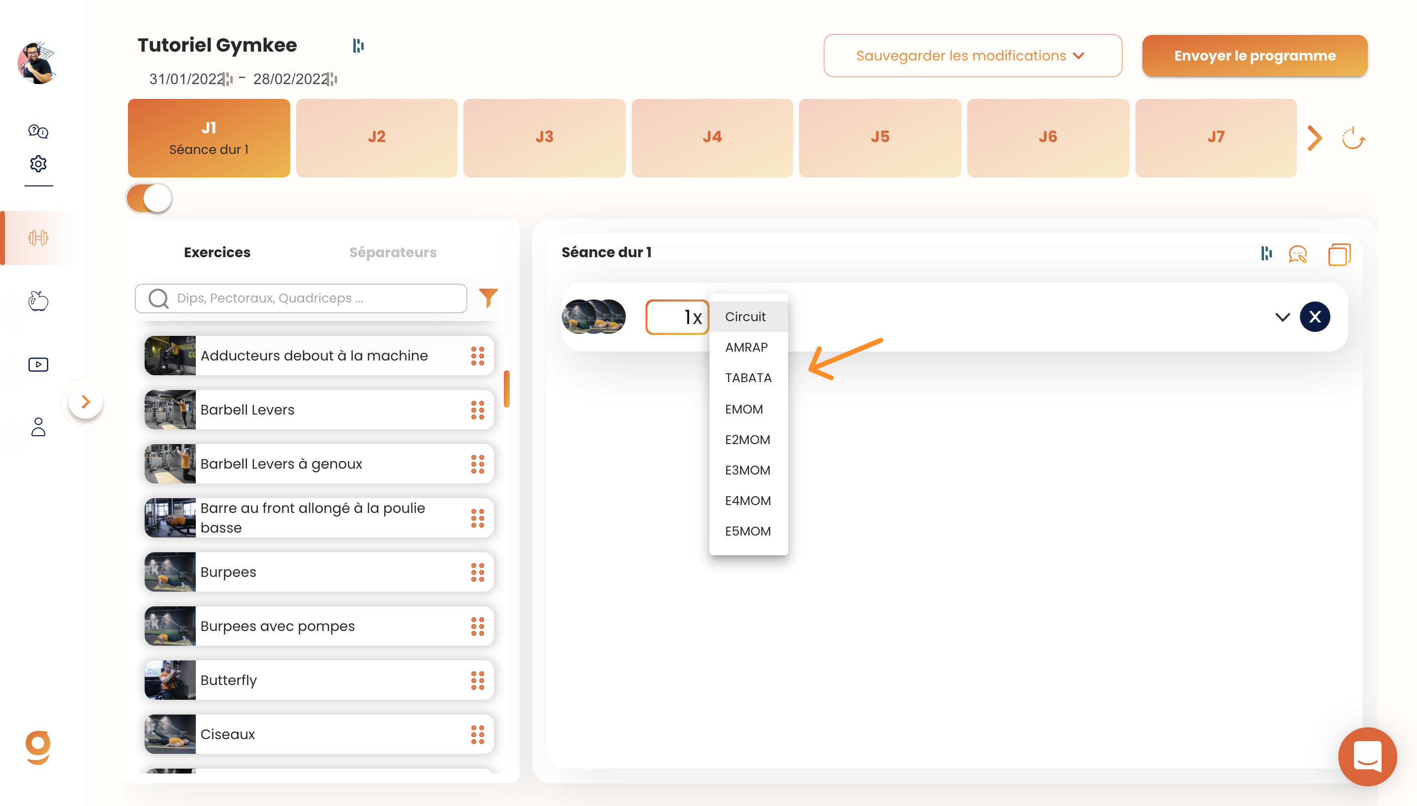 Gymkee에서 서킷 만들기 (AMRAP, TABATA, EMOM 등) — screenshot 5