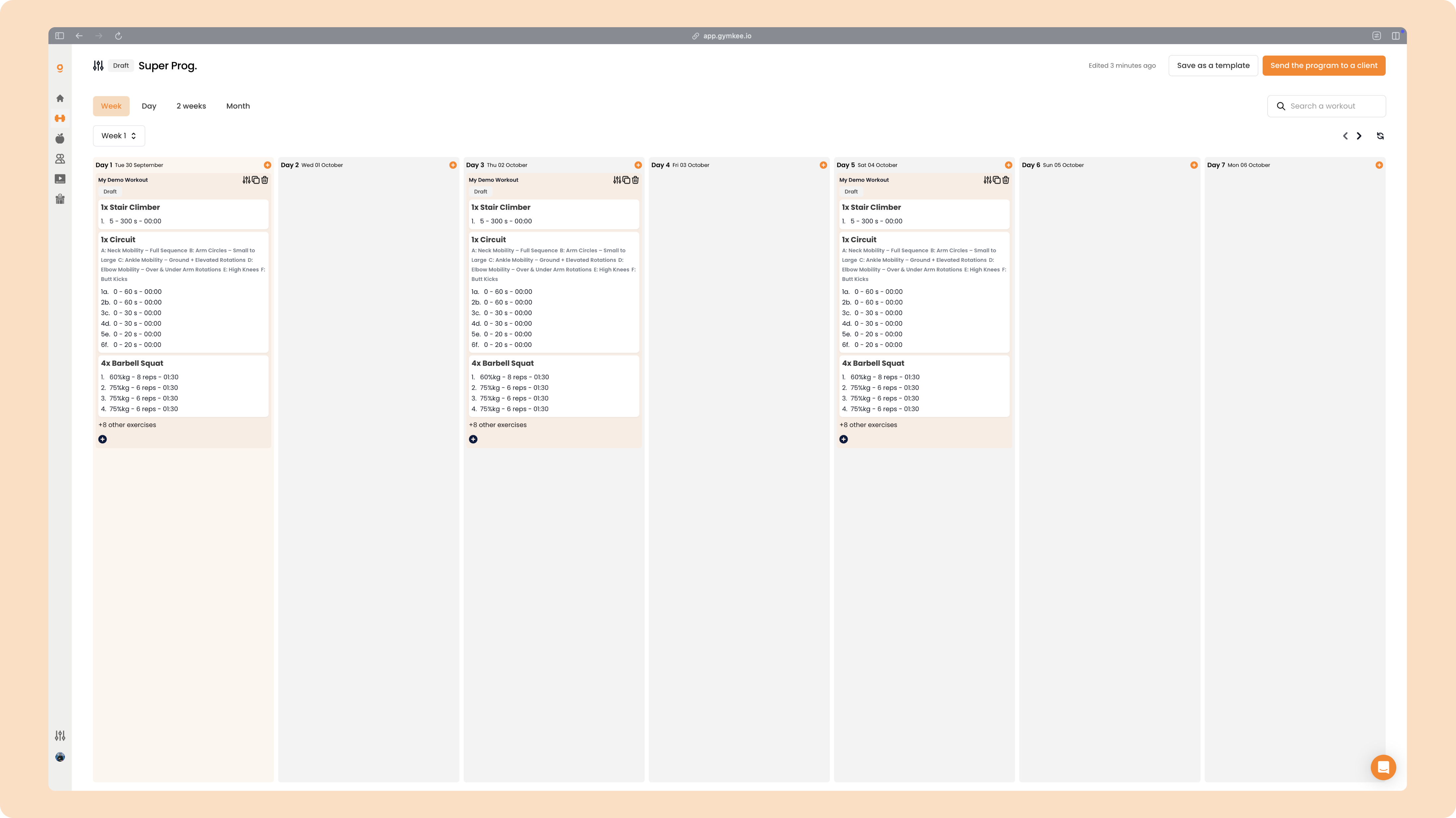 Créer un programme sportif sur Gymkee — screenshot 82