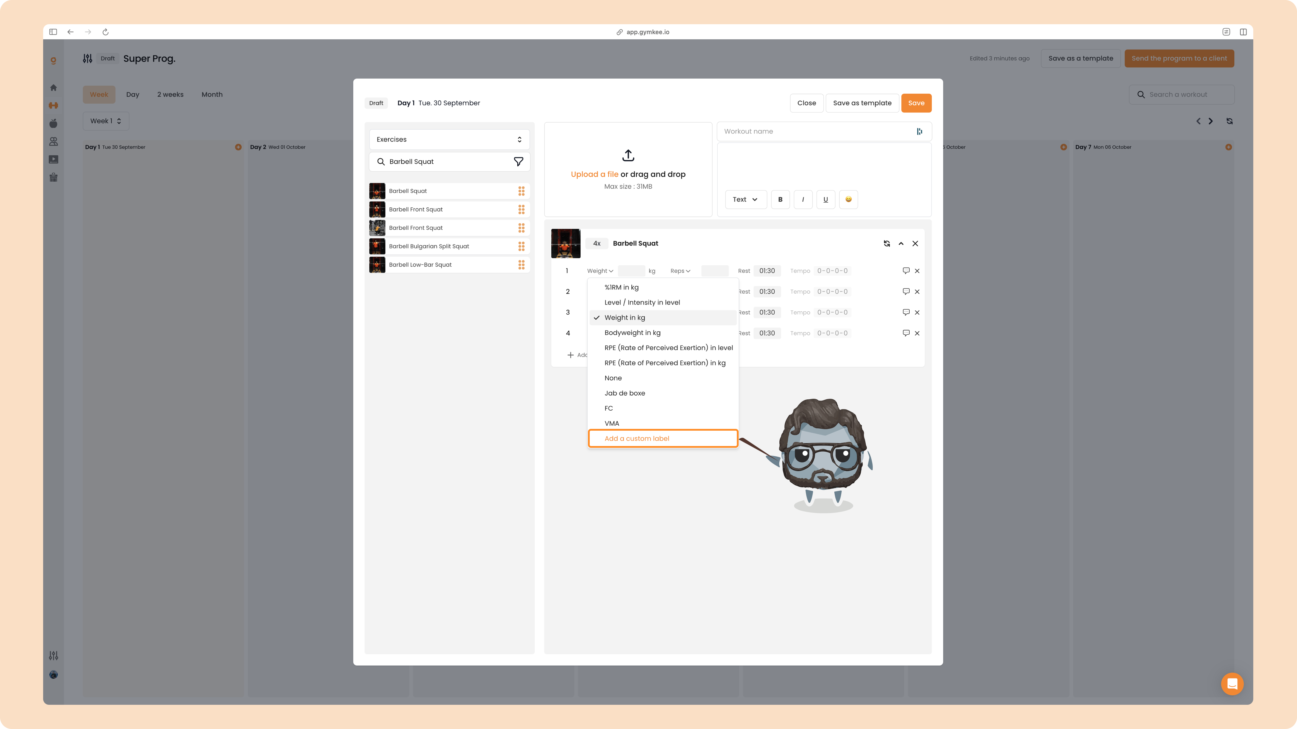 Créer un programme sportif sur Gymkee — screenshot 31