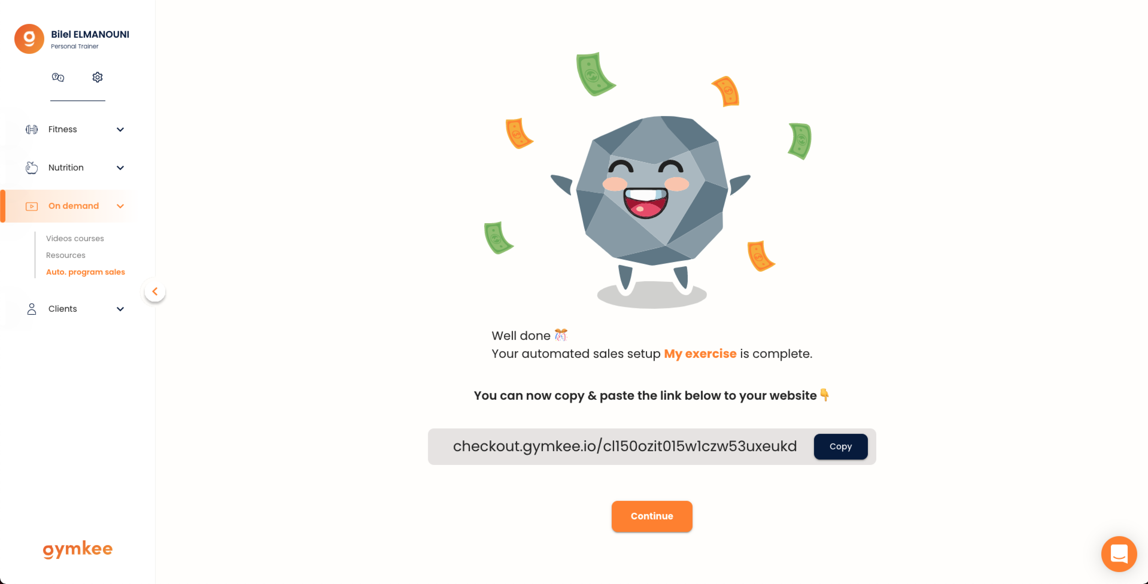 Vendere programmi automatici su Gymkee — screenshot 12
