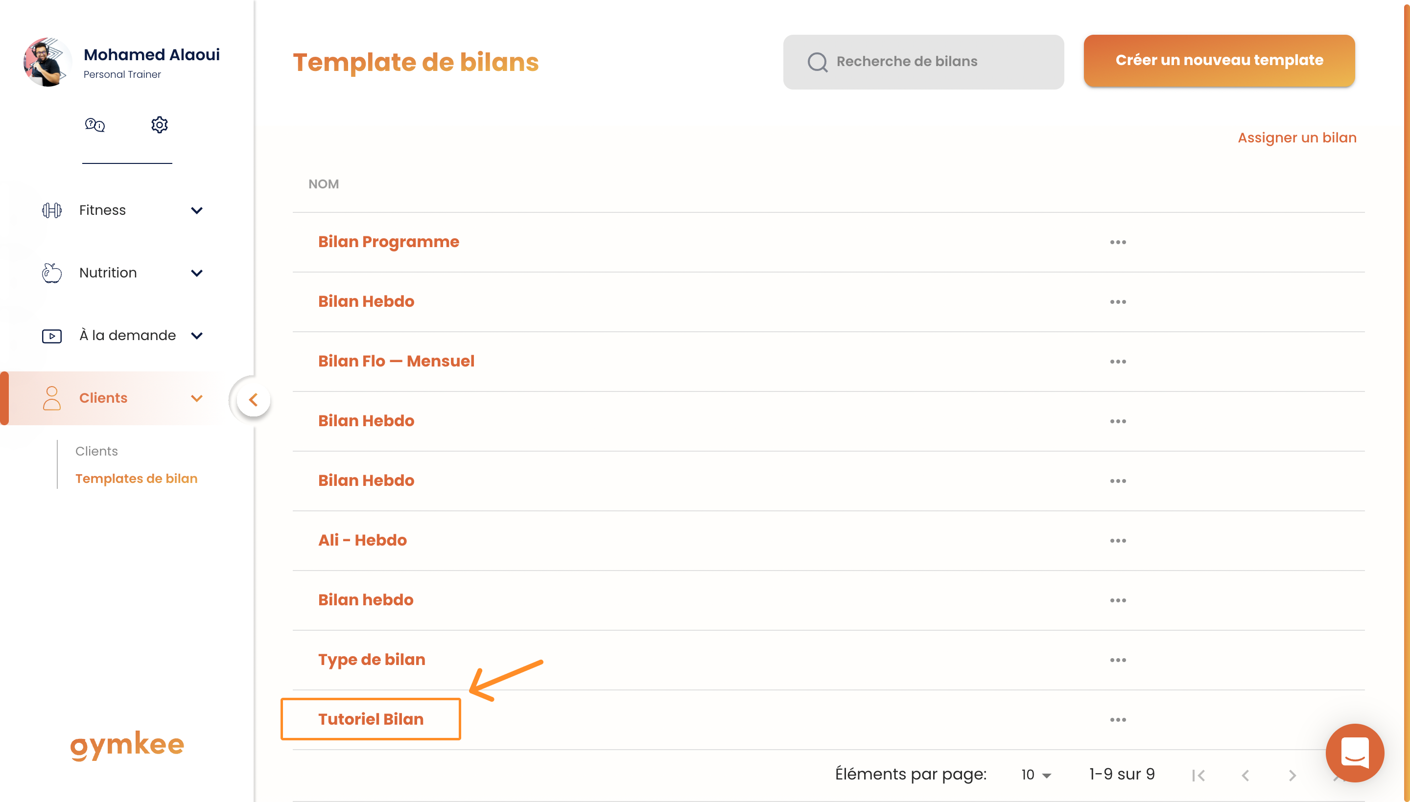 Créer un template de Bilan — screenshot 9