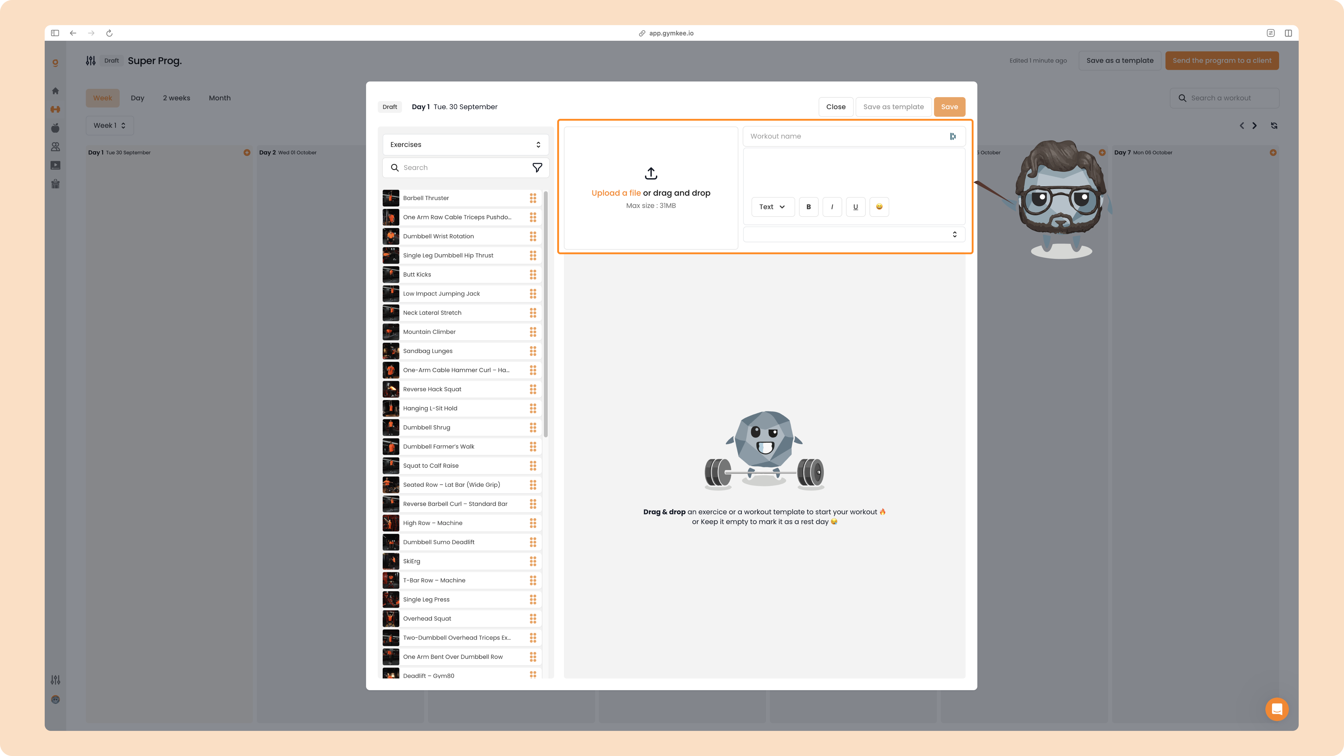 Créer un programme sportif sur Gymkee — screenshot 13