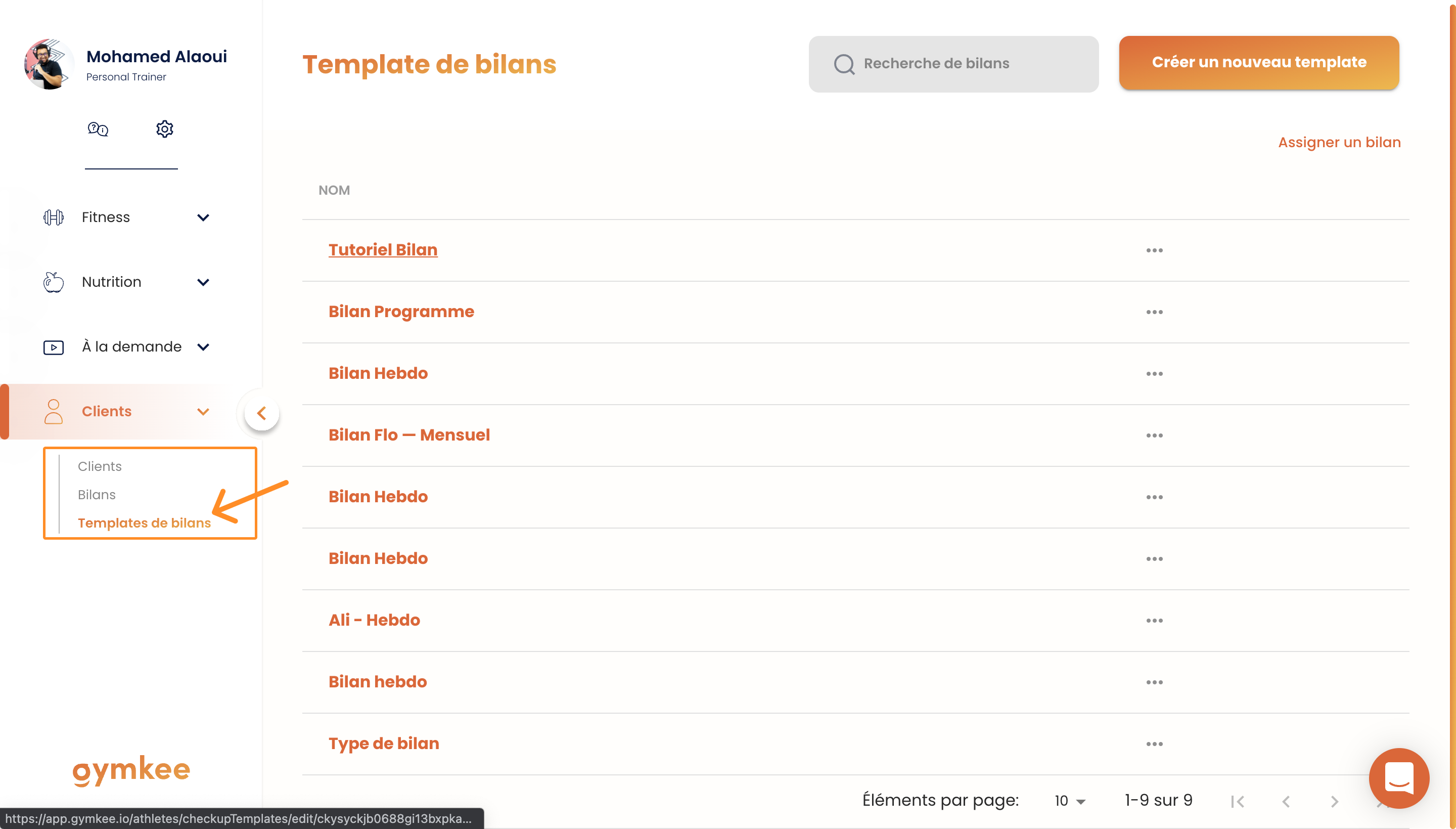 Envoyer un bilan à un client — screenshot 1