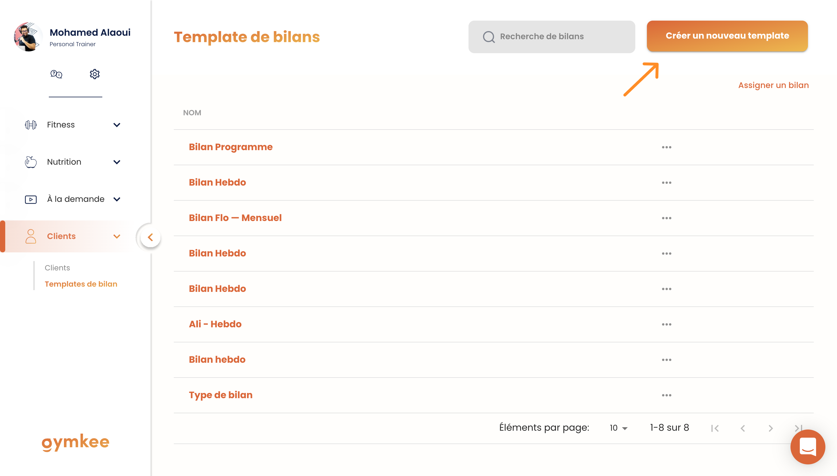 Créer un template de Bilan — screenshot 2