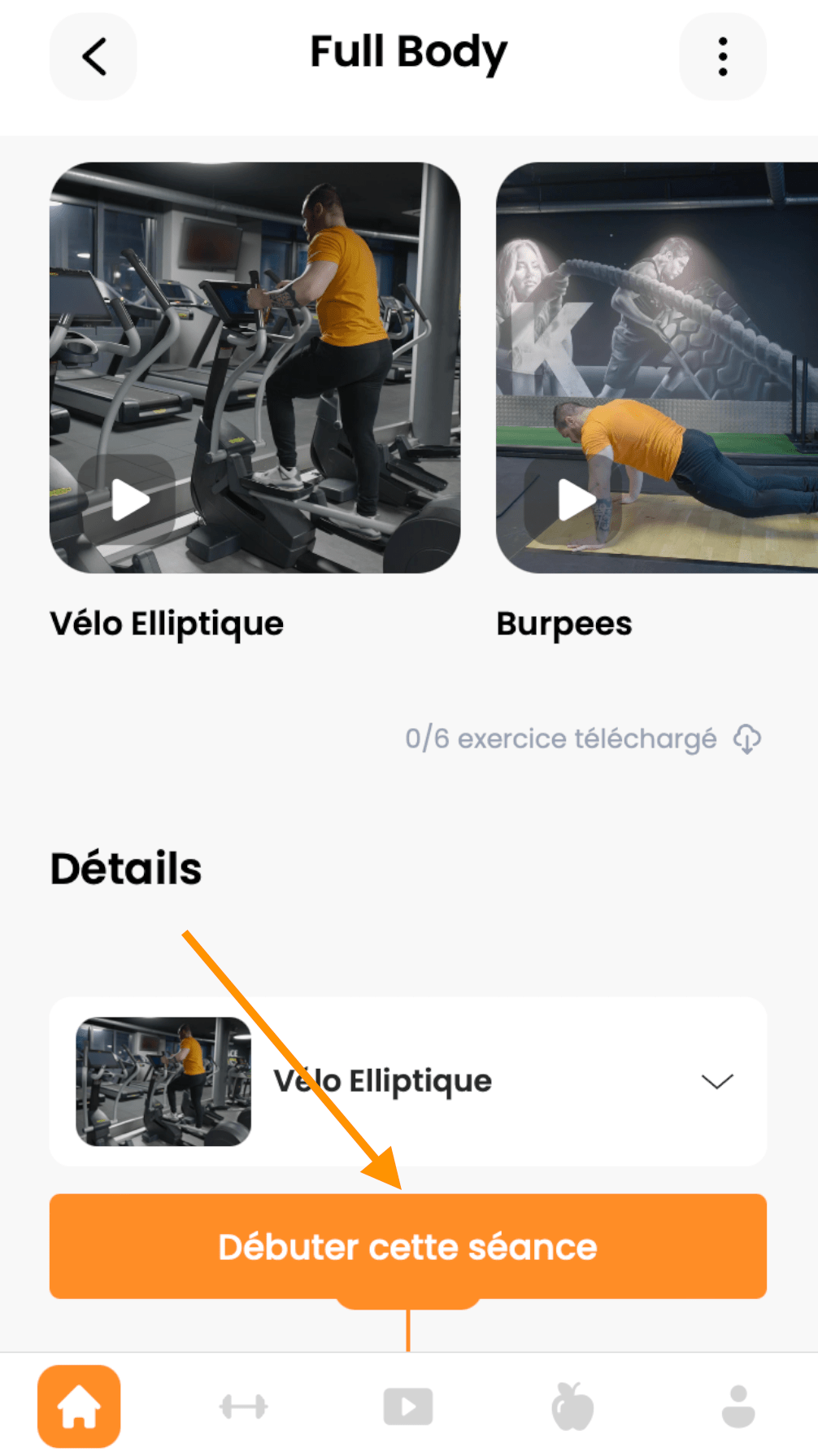 Reorder exercises in a workout — screenshot 1