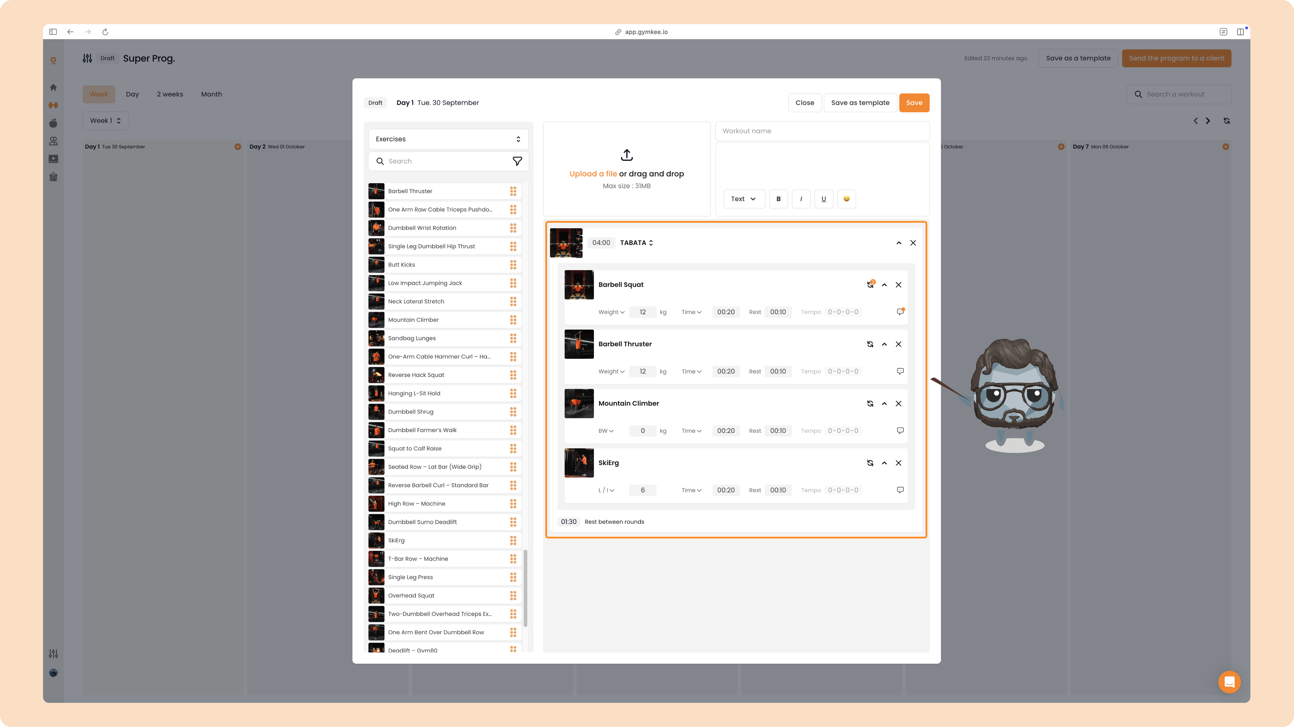 Créer des supersets, trisets, circuits, AMRAP, EMOM, TABATA etc... — screenshot 11