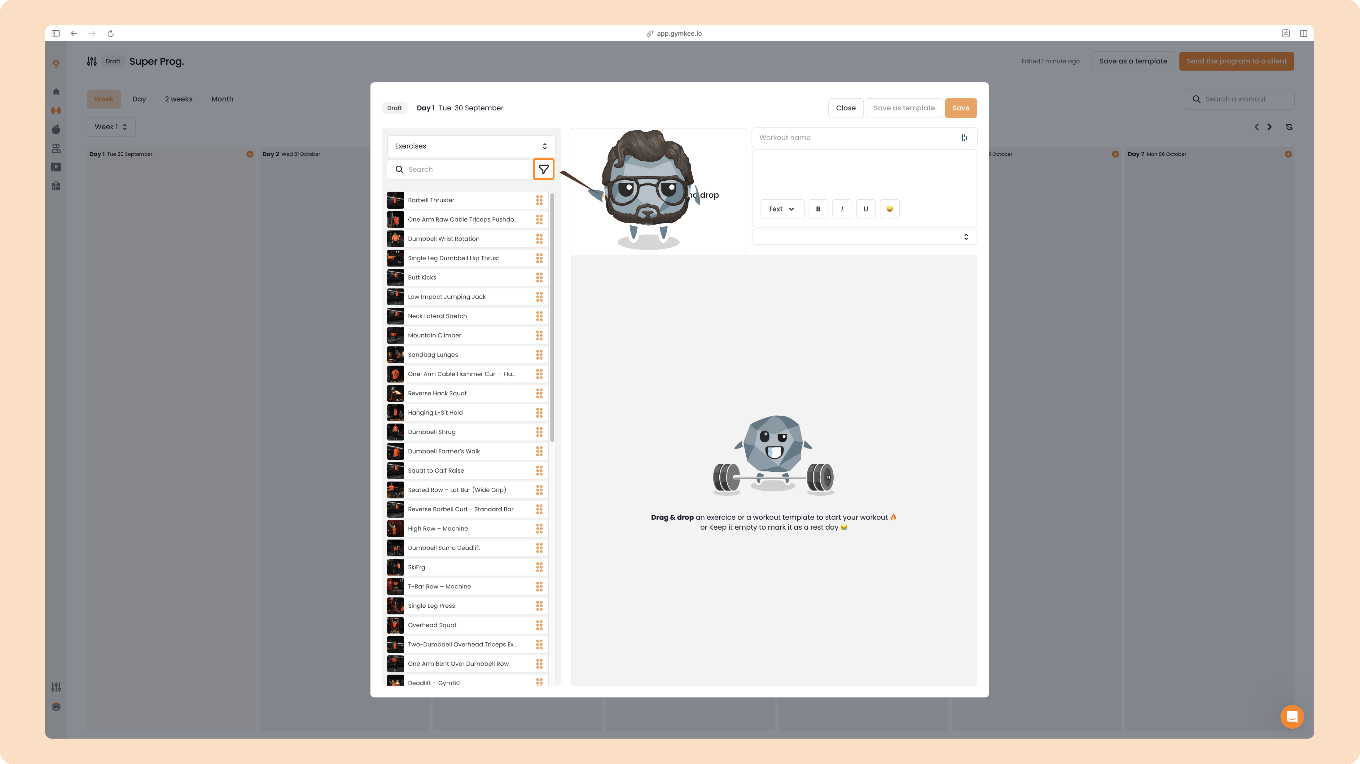 Créer un programme sportif sur Gymkee — screenshot 18