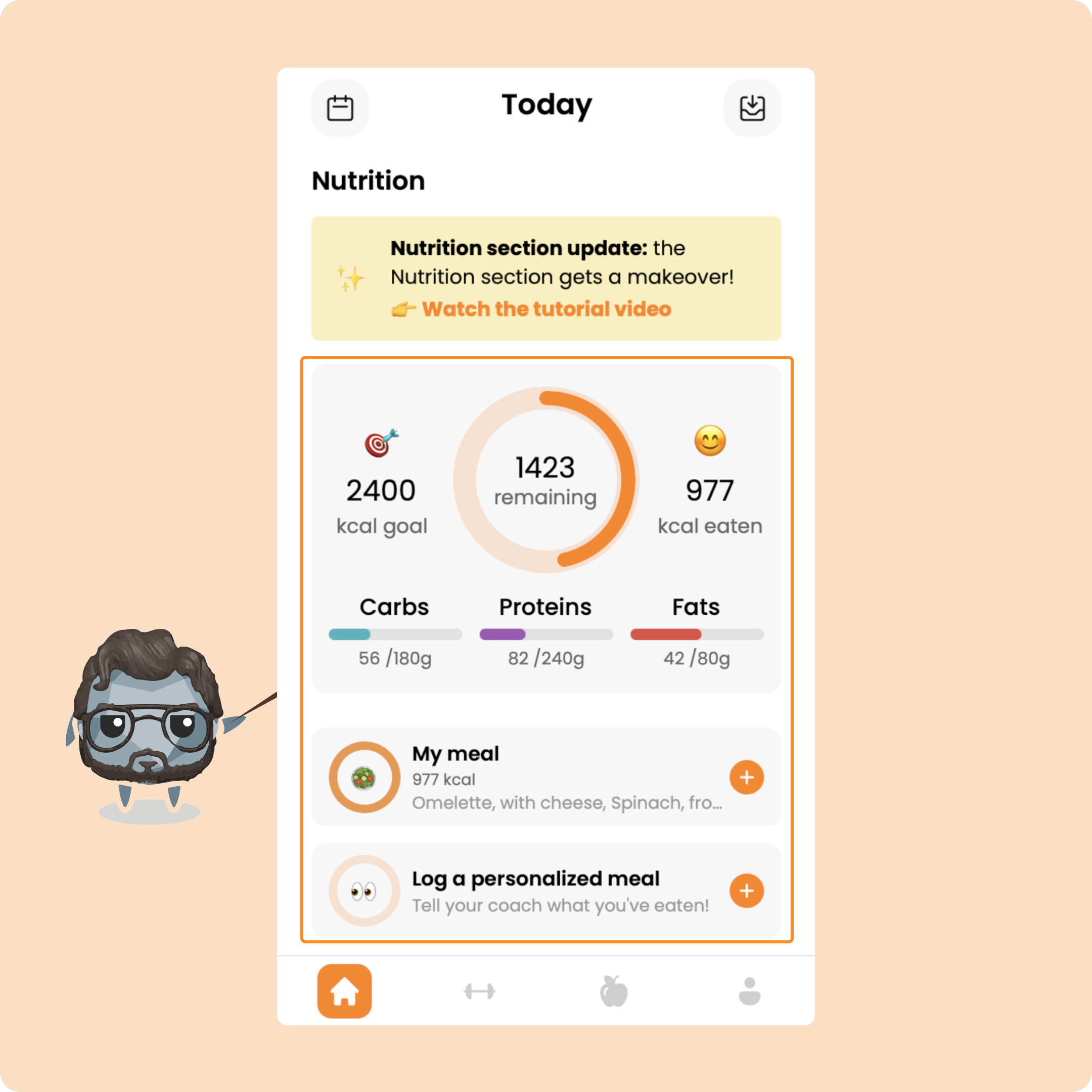 Consigner tes repas avec un objectif calorique journalier — screenshot 2