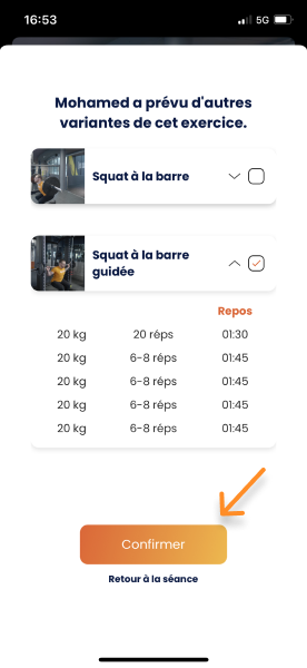 Effectuer une séance sur Gymkee — screenshot 25