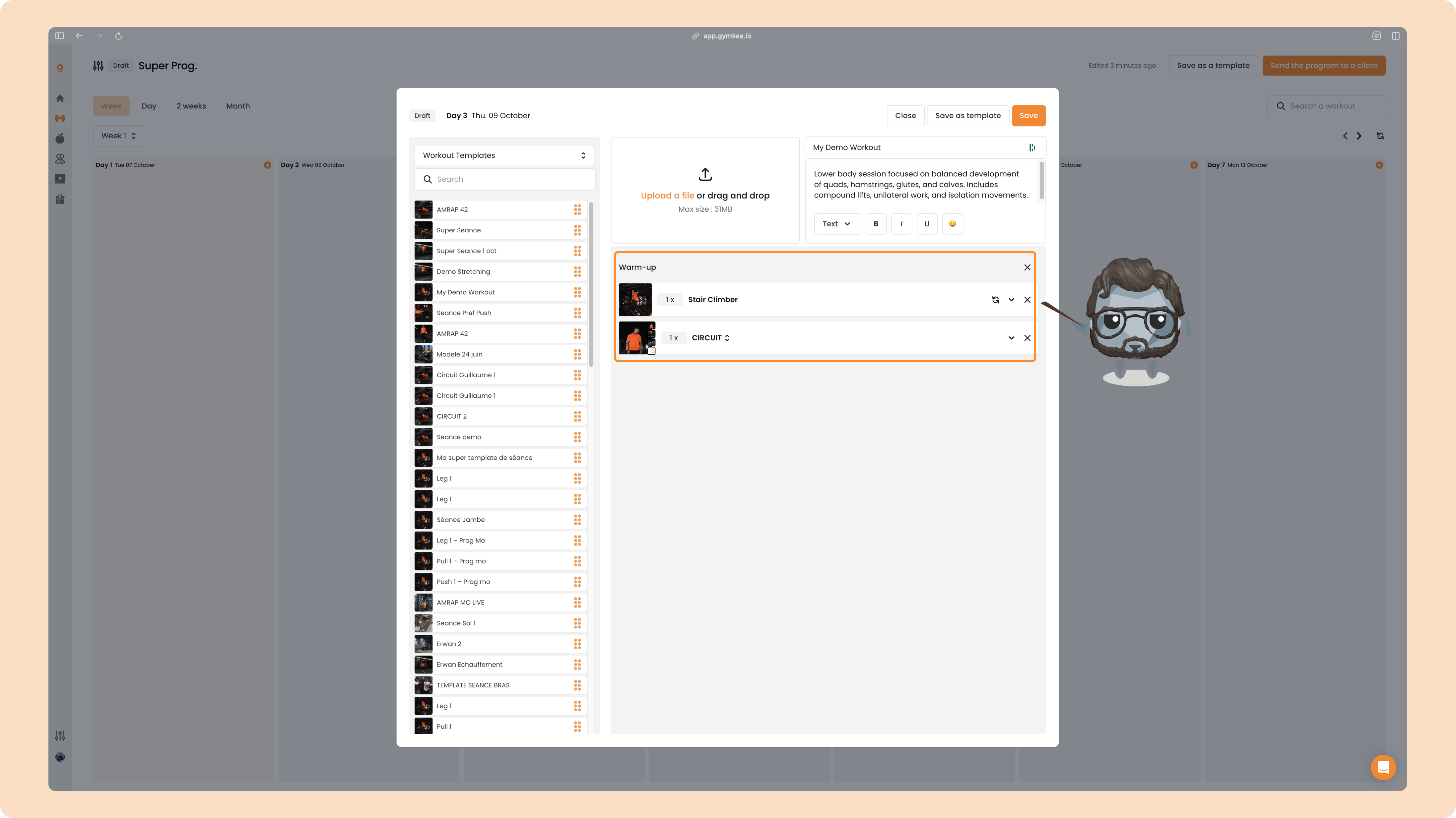 Créer un programme sportif sur Gymkee — screenshot 72