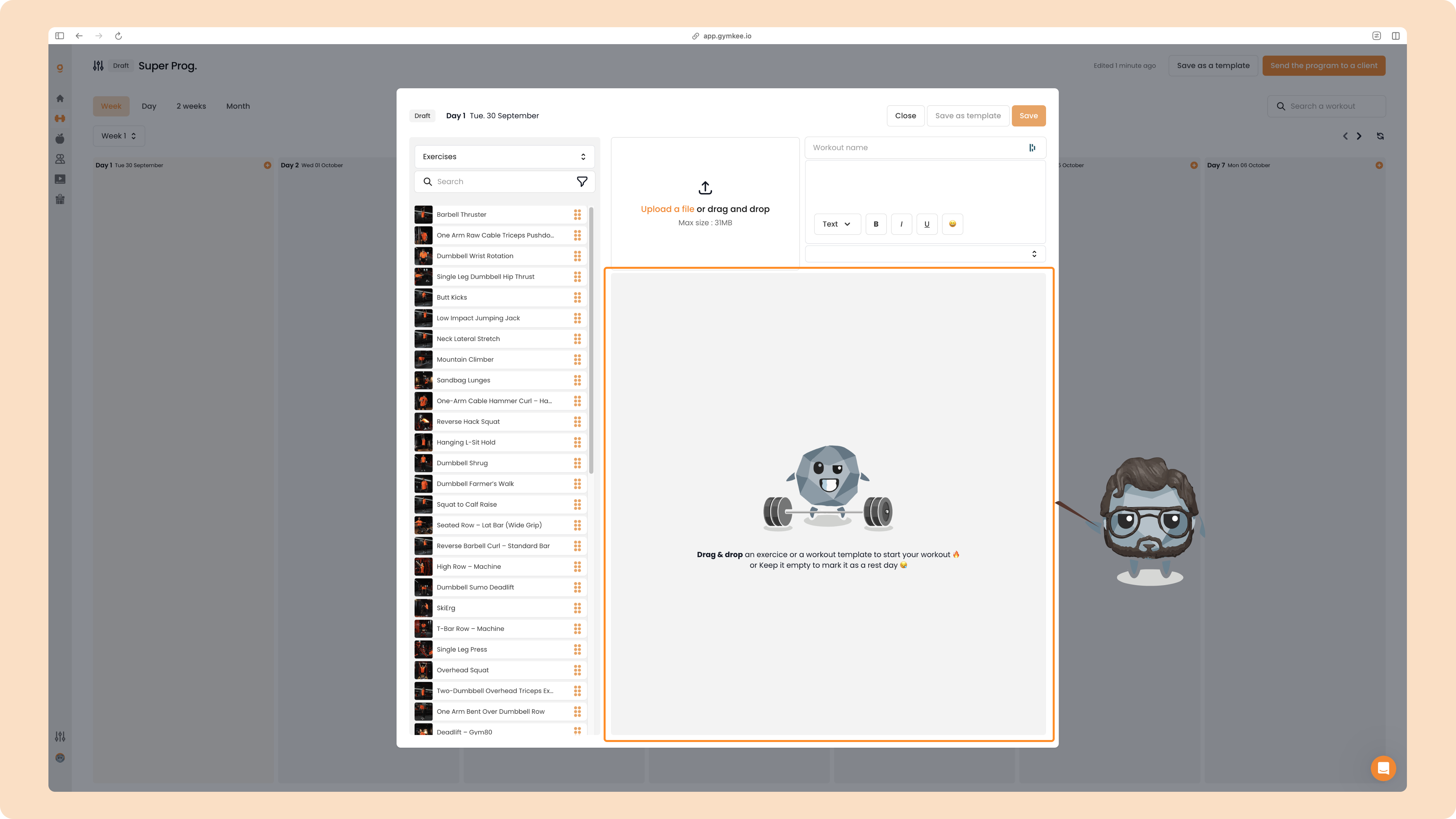 Créer un programme sportif sur Gymkee — screenshot 14