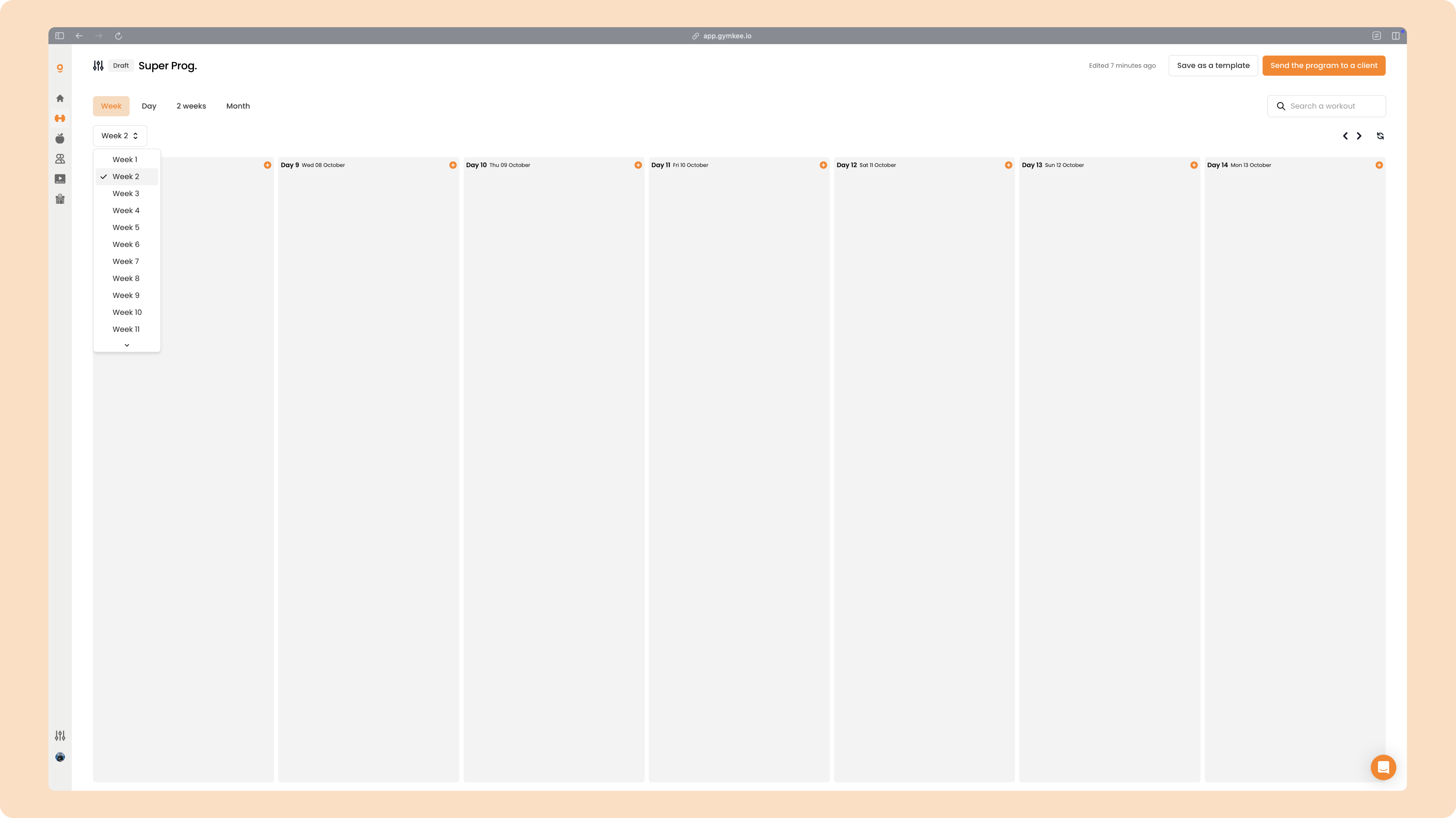 Créer un programme sportif sur Gymkee — screenshot 89