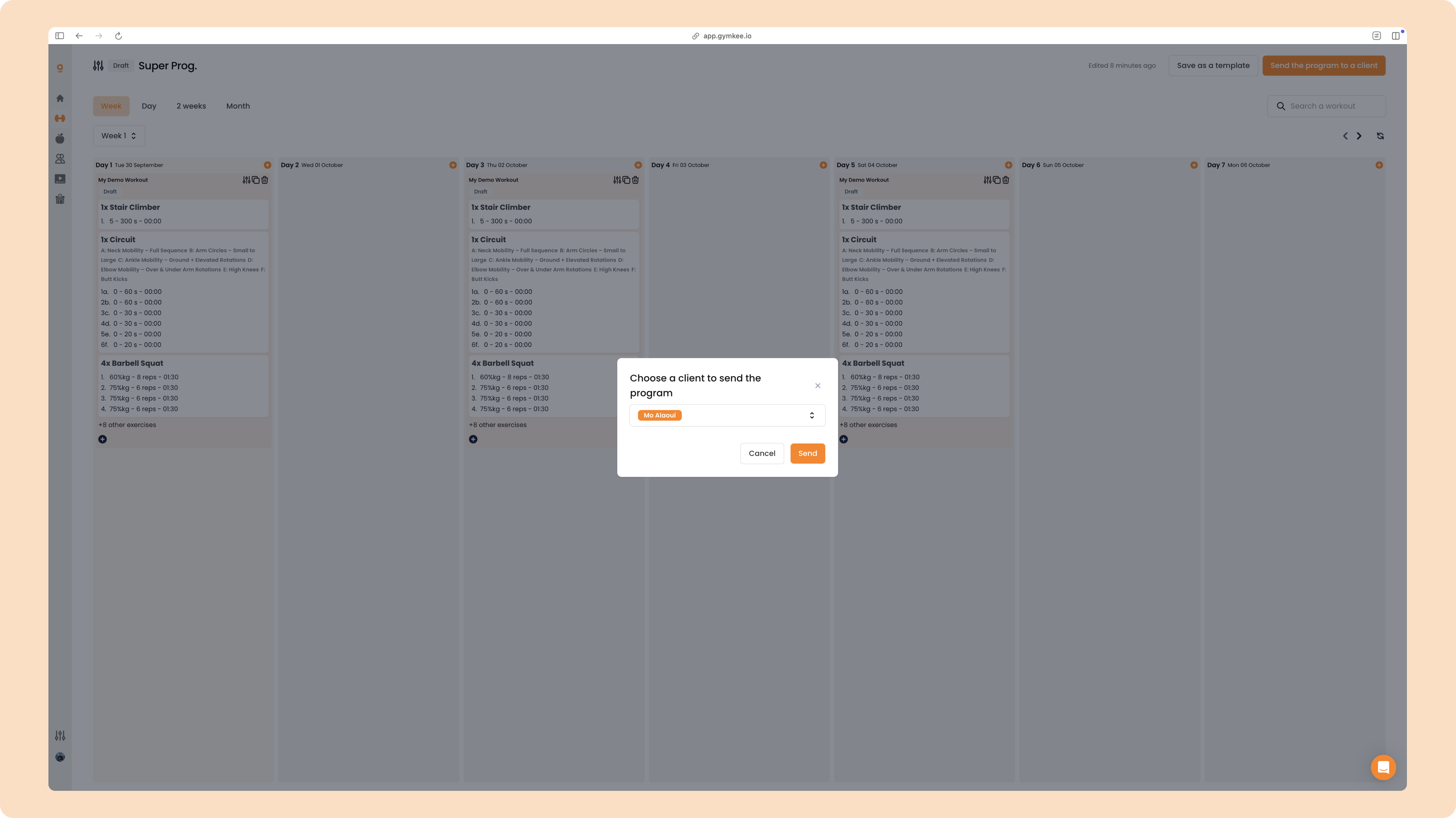 Créer un programme sportif sur Gymkee — screenshot 95