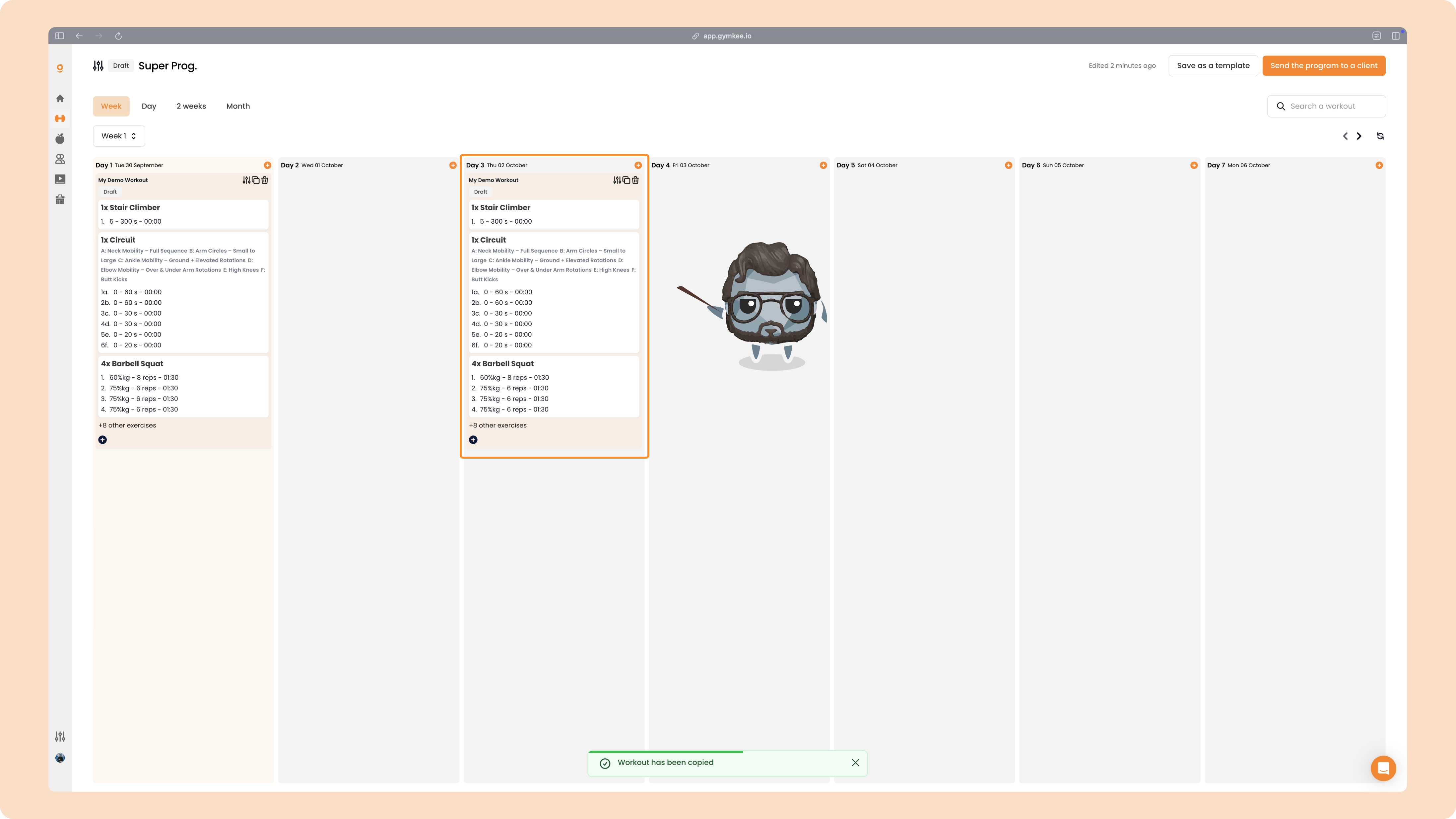 Créer un programme sportif sur Gymkee — screenshot 81