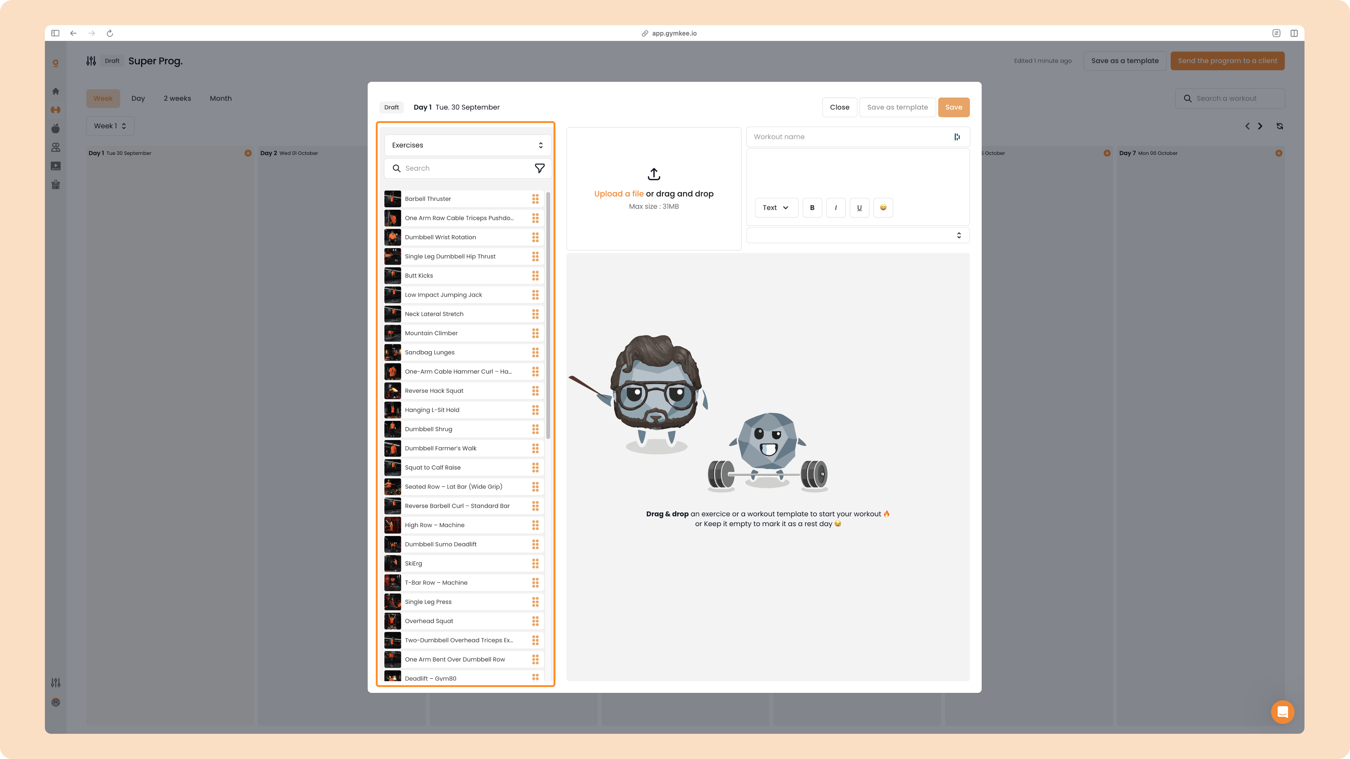 Créer un programme sportif sur Gymkee — screenshot 11