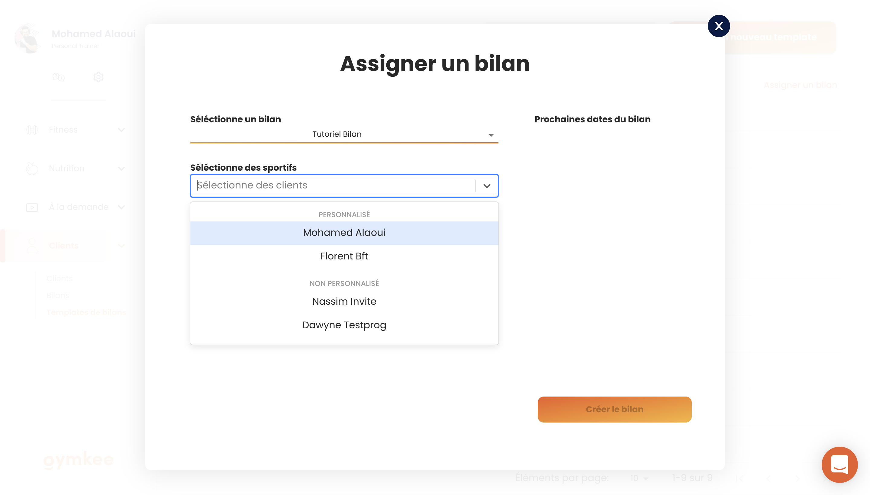 Envoyer un bilan à un client — screenshot 4