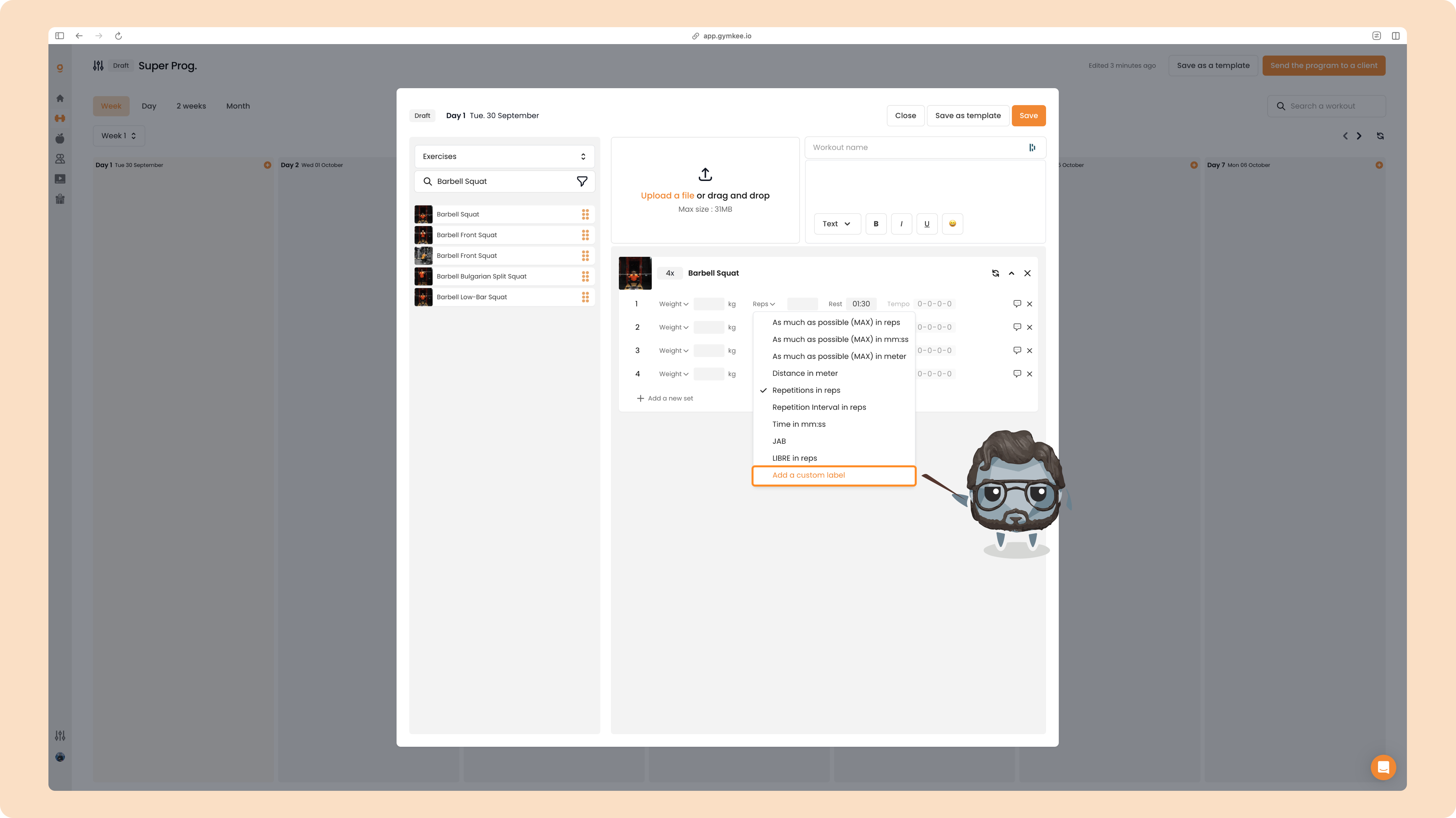 Créer un programme sportif sur Gymkee — screenshot 34