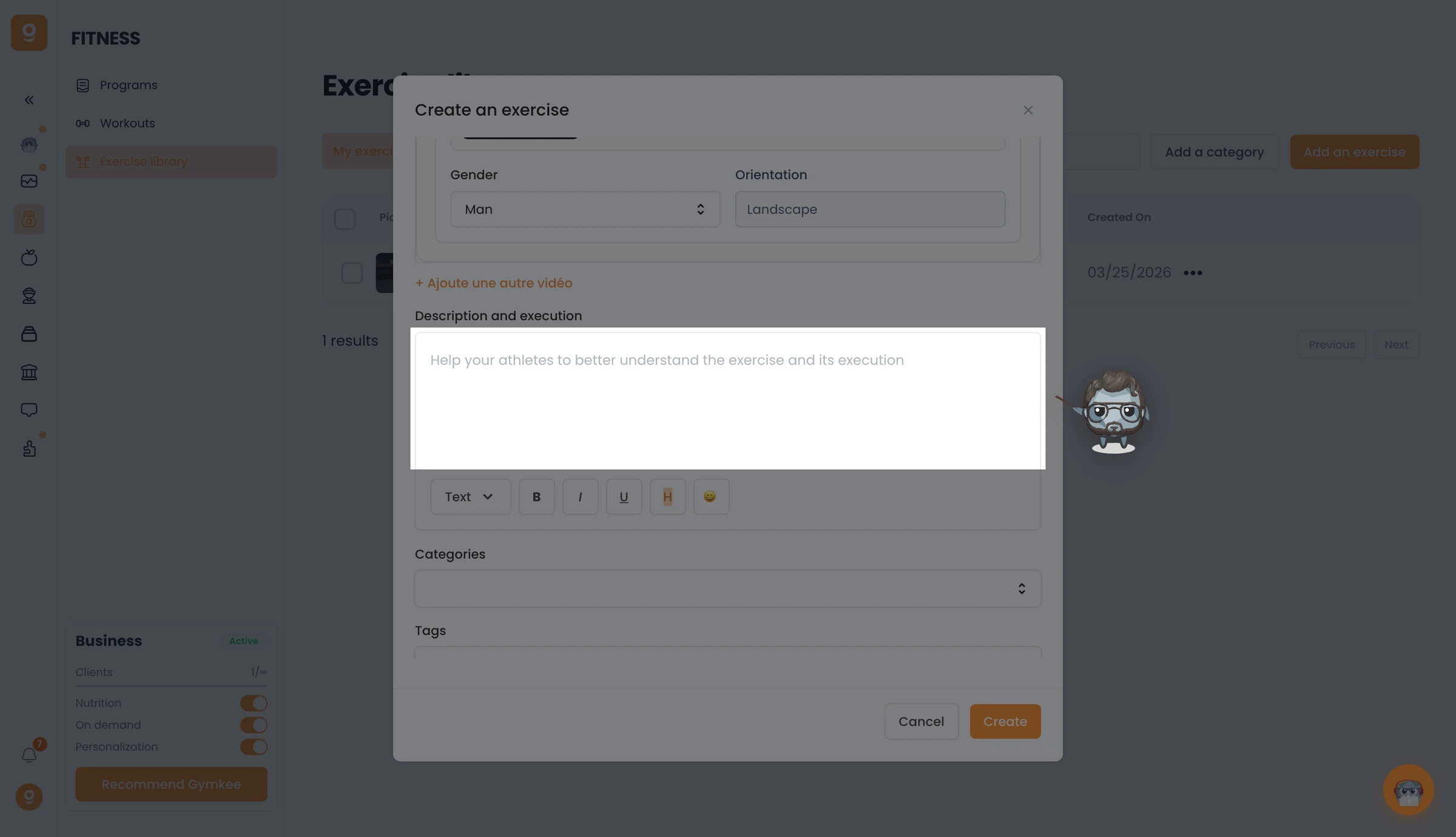 Add your own exercise videos on Gymkee — screenshot 4
