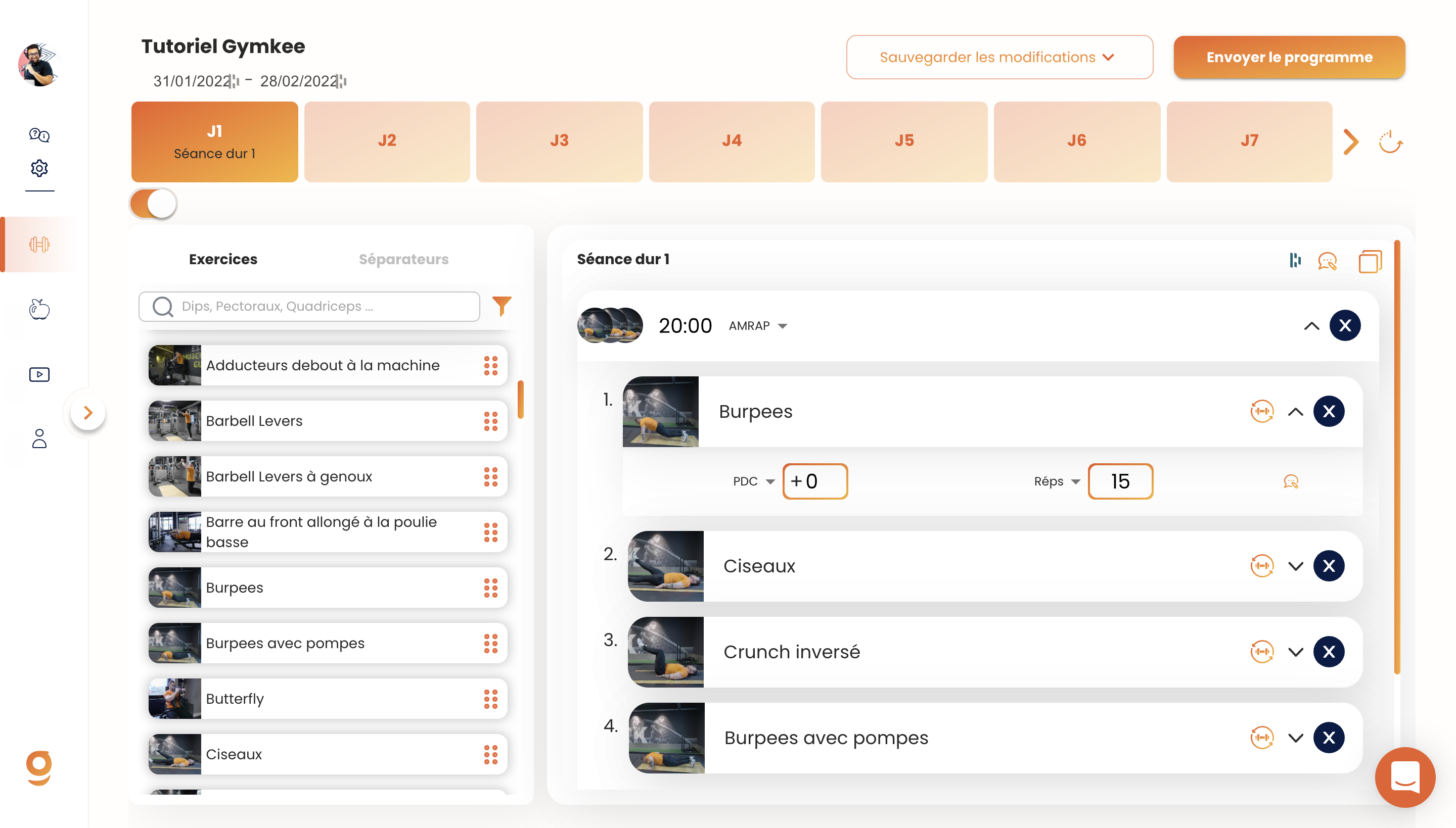 Gymkee에서 서킷 만들기 (AMRAP, TABATA, EMOM 등) — screenshot 6