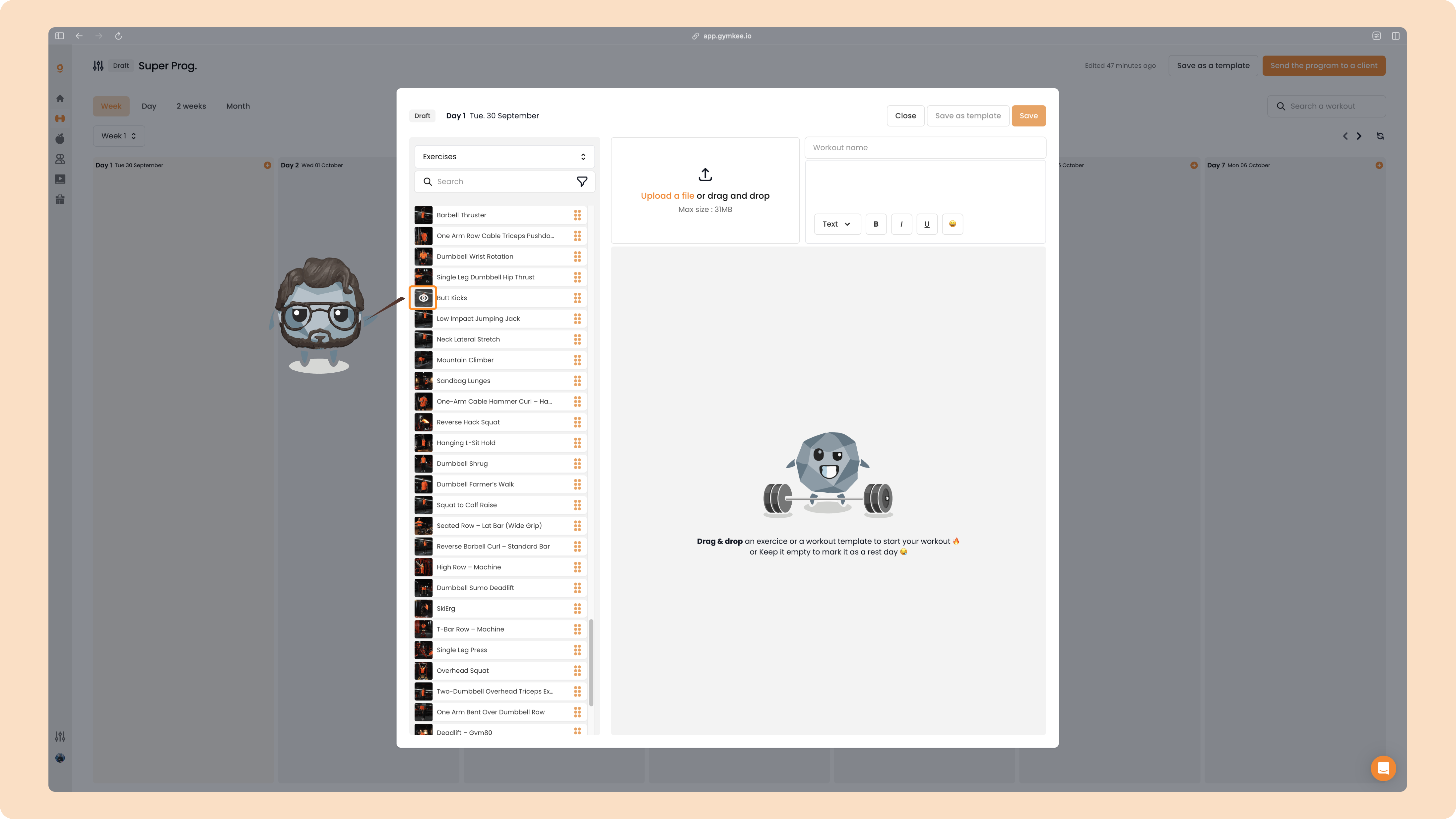 Créer un programme sportif sur Gymkee — screenshot 19