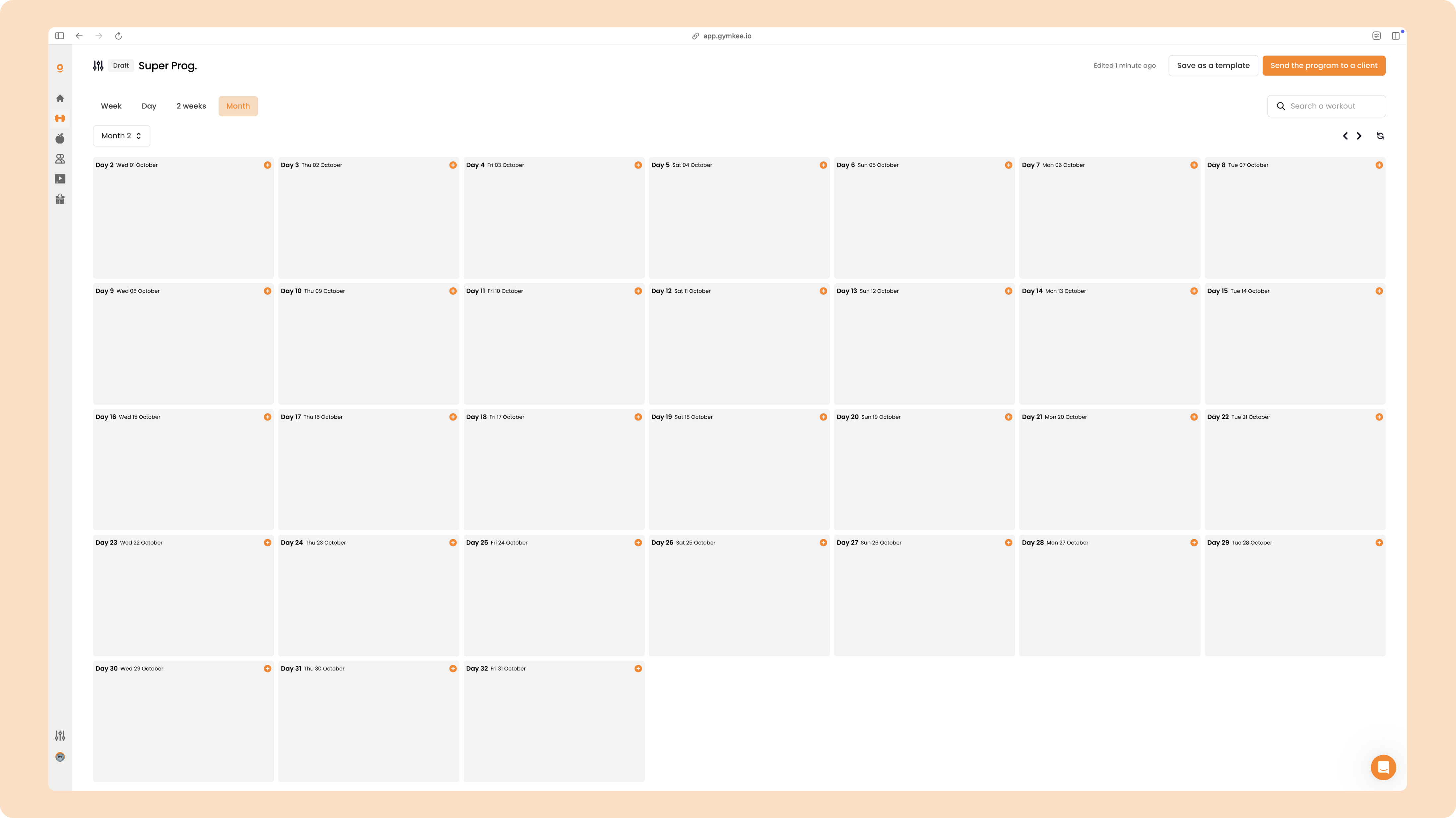 Créer un programme sportif sur Gymkee — screenshot 6