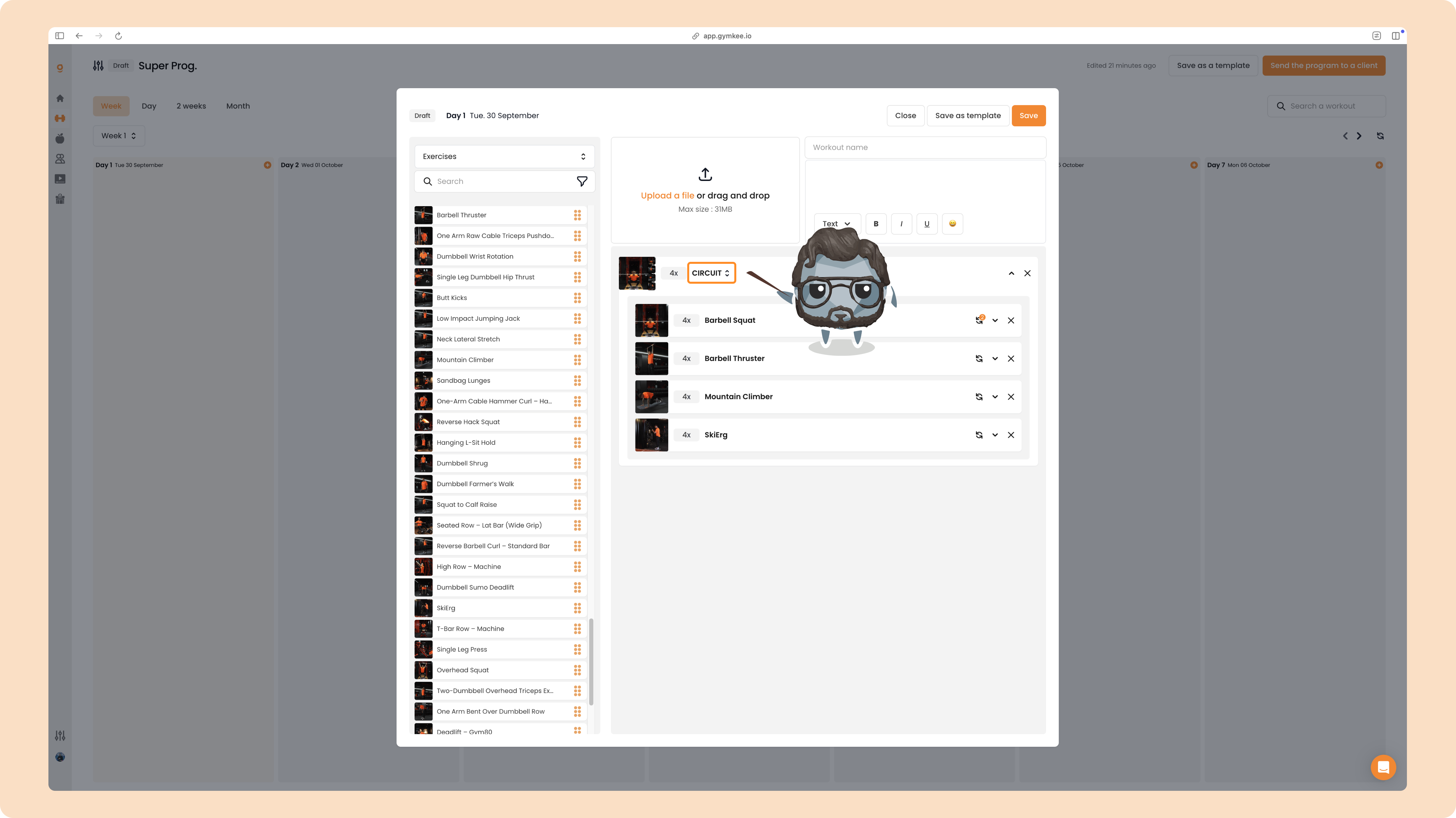 Créer un programme sportif sur Gymkee — screenshot 60