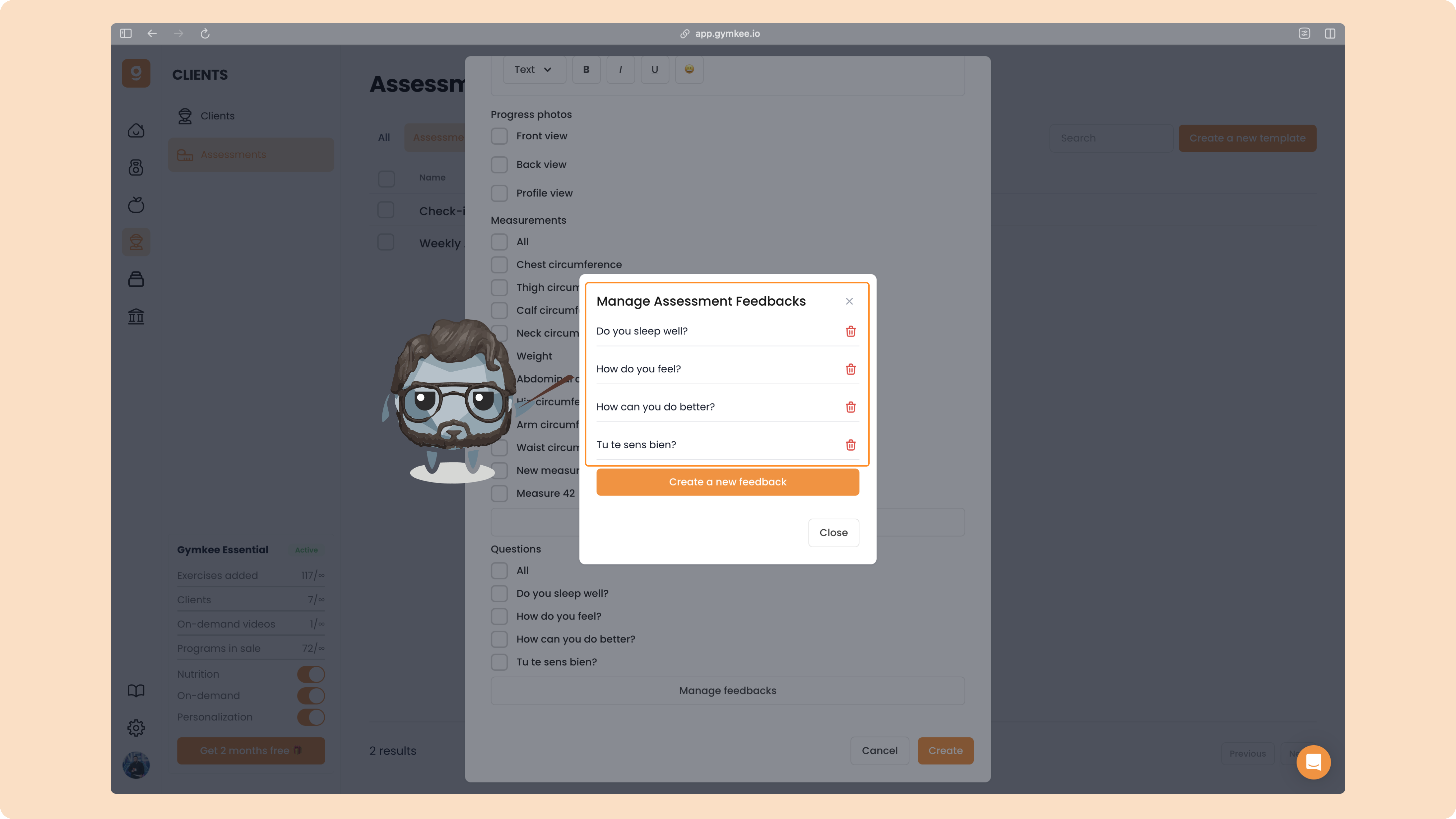 Créer des bilans sur Gymkee — screenshot 17
