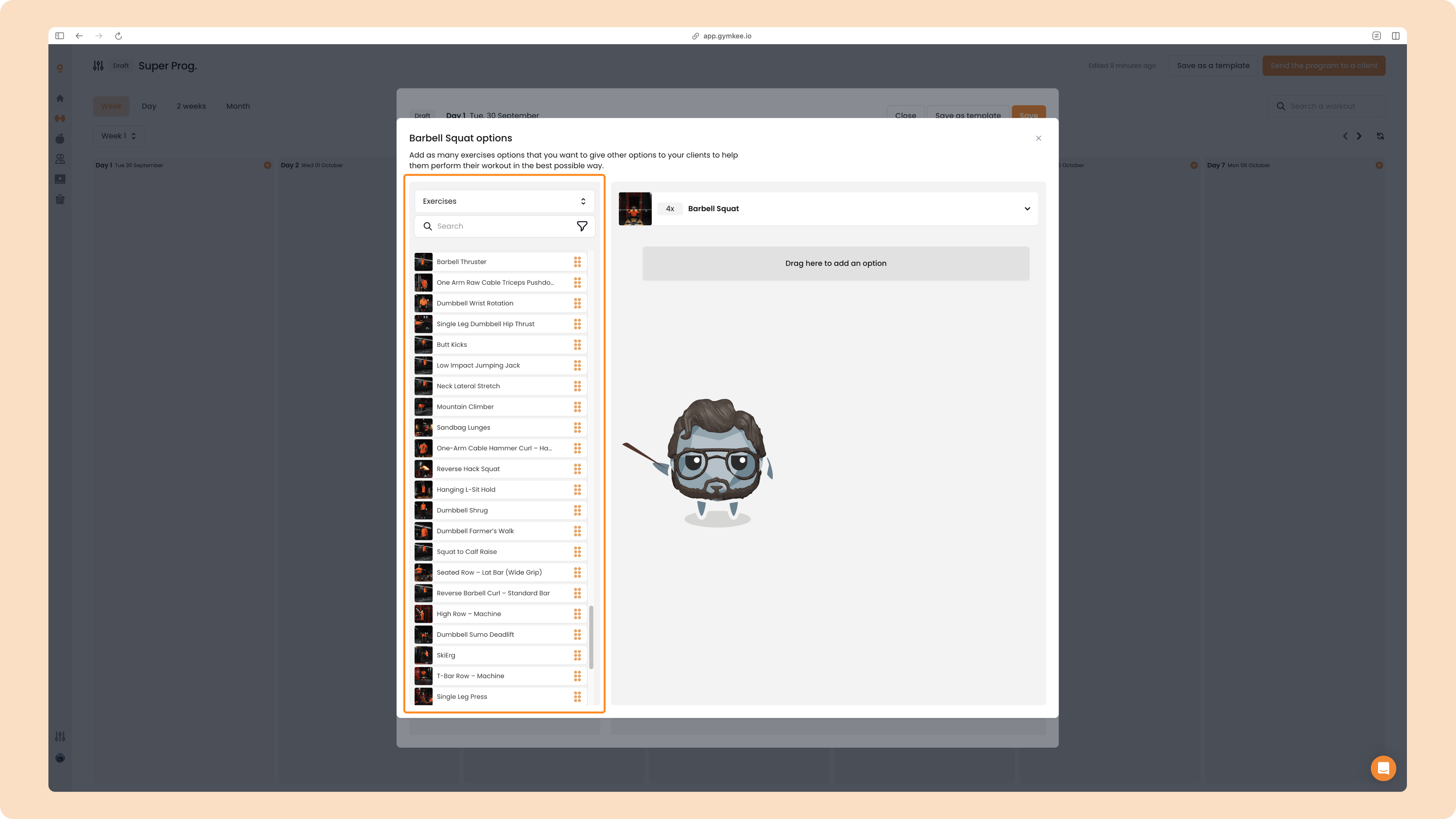 Créer un programme sportif sur Gymkee — screenshot 47