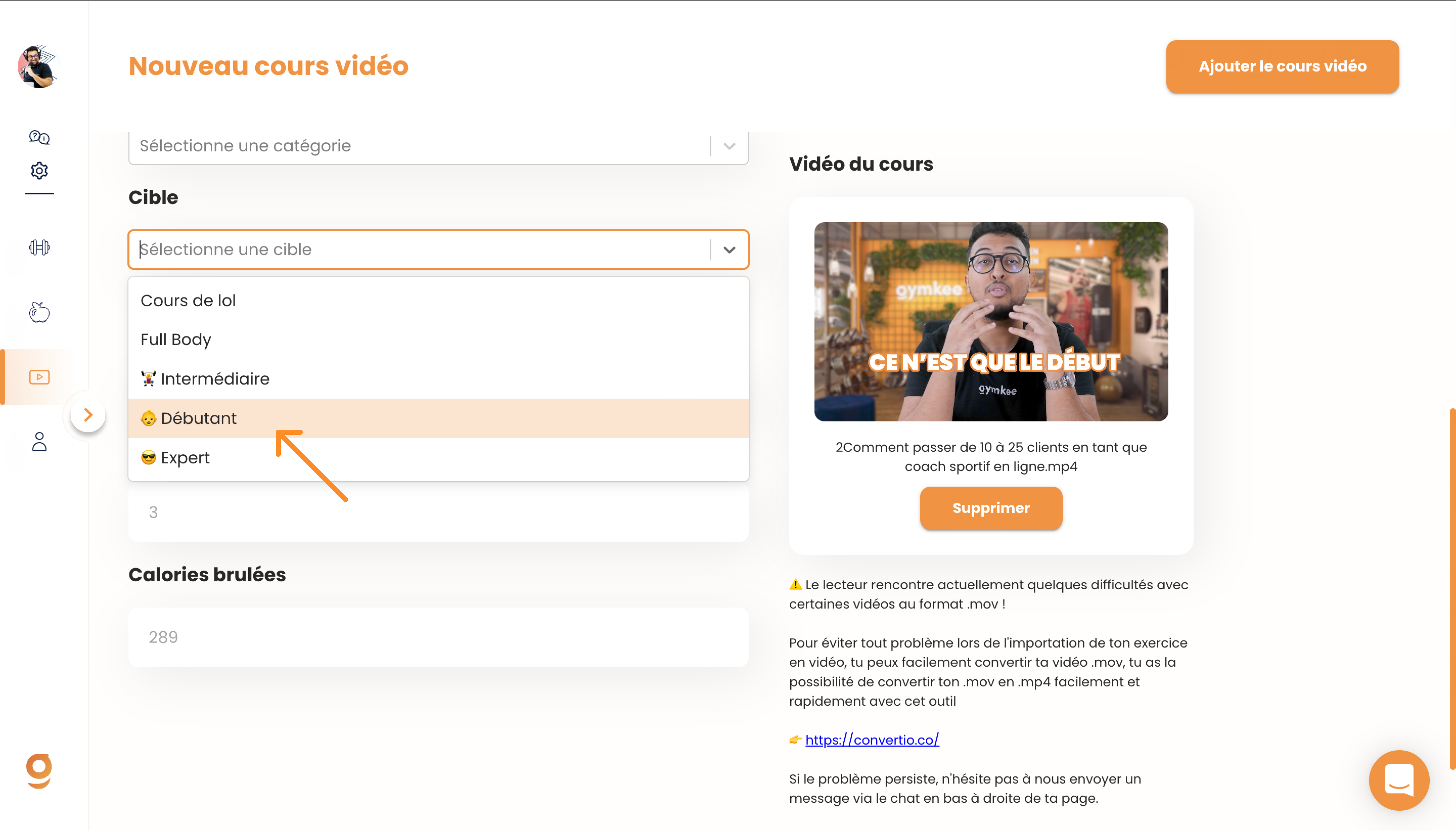 Gymkeeに動画コースを追加する — screenshot 7