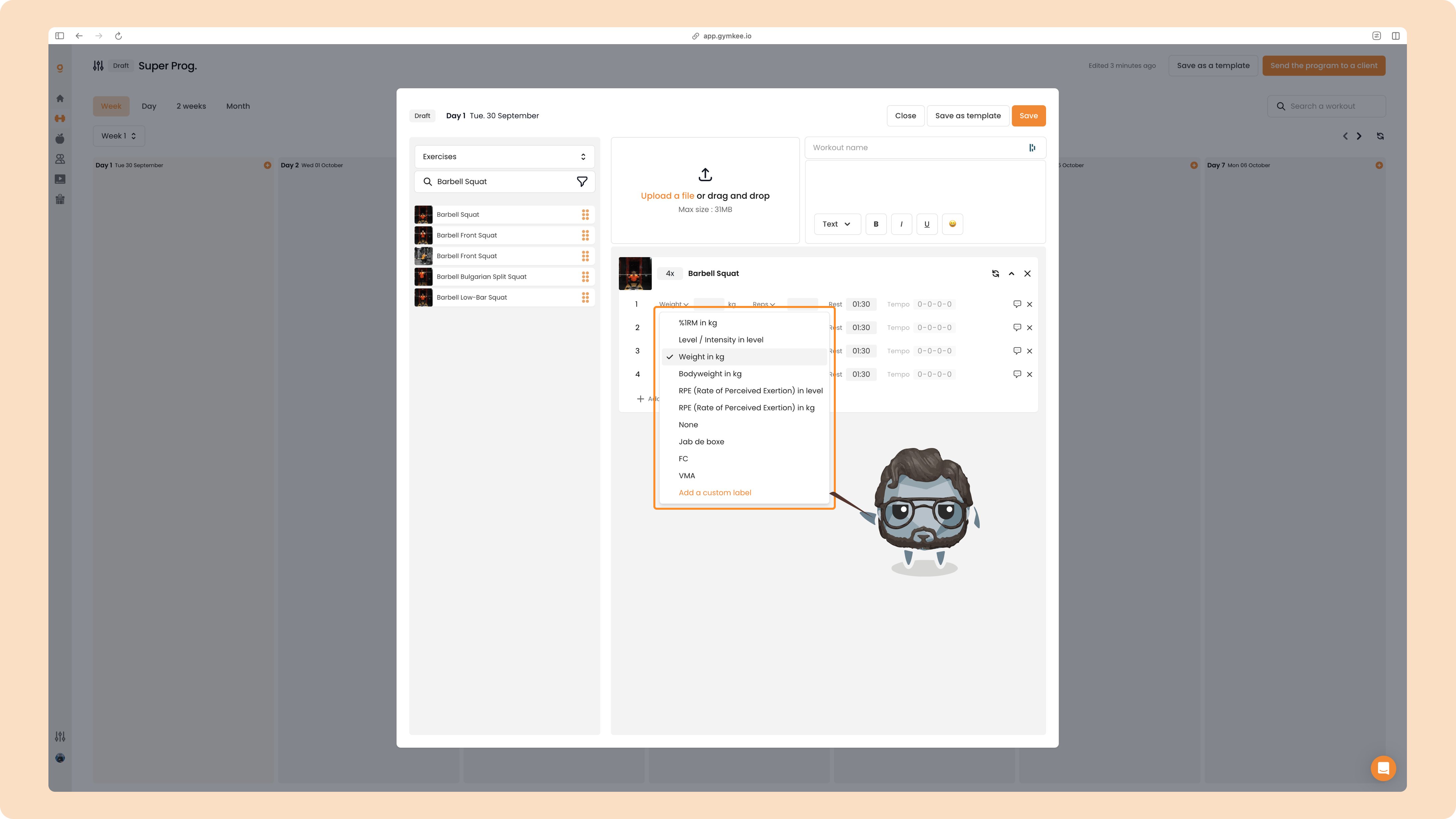 Créer un programme sportif sur Gymkee — screenshot 30