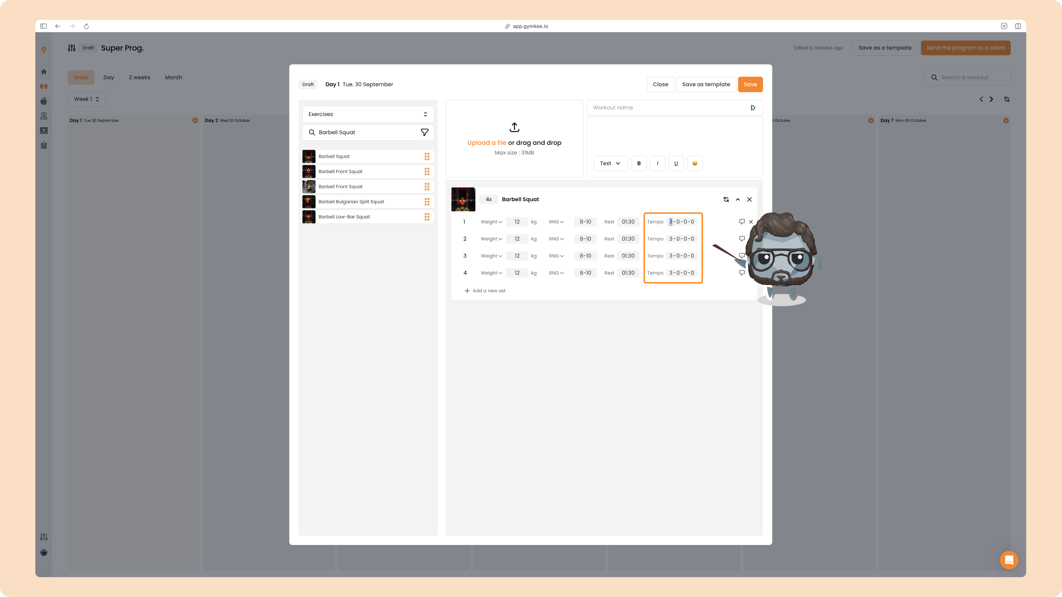 Créer un programme sportif sur Gymkee — screenshot 44