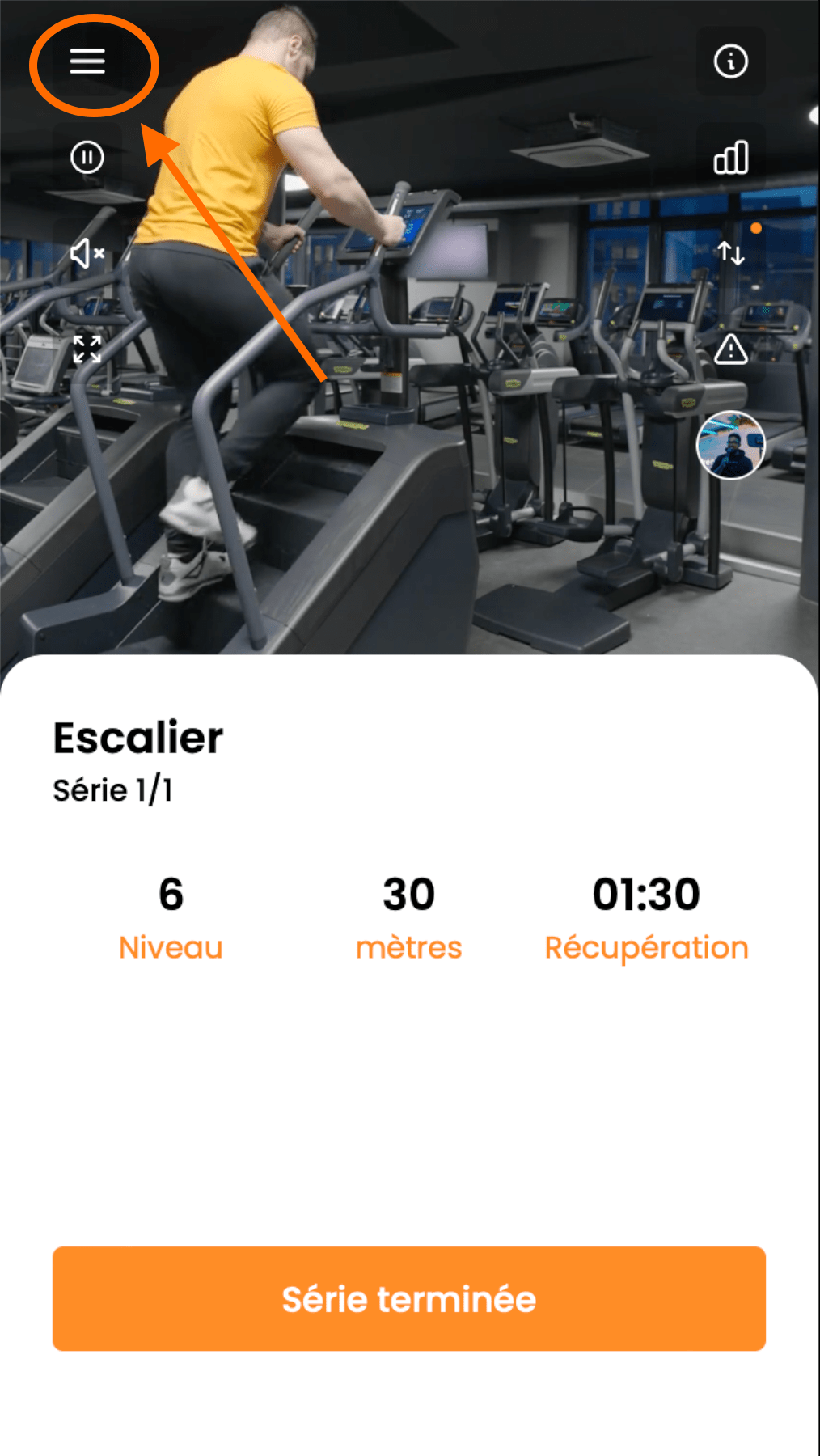 Arrêter / Reprendre une séance — screenshot 1