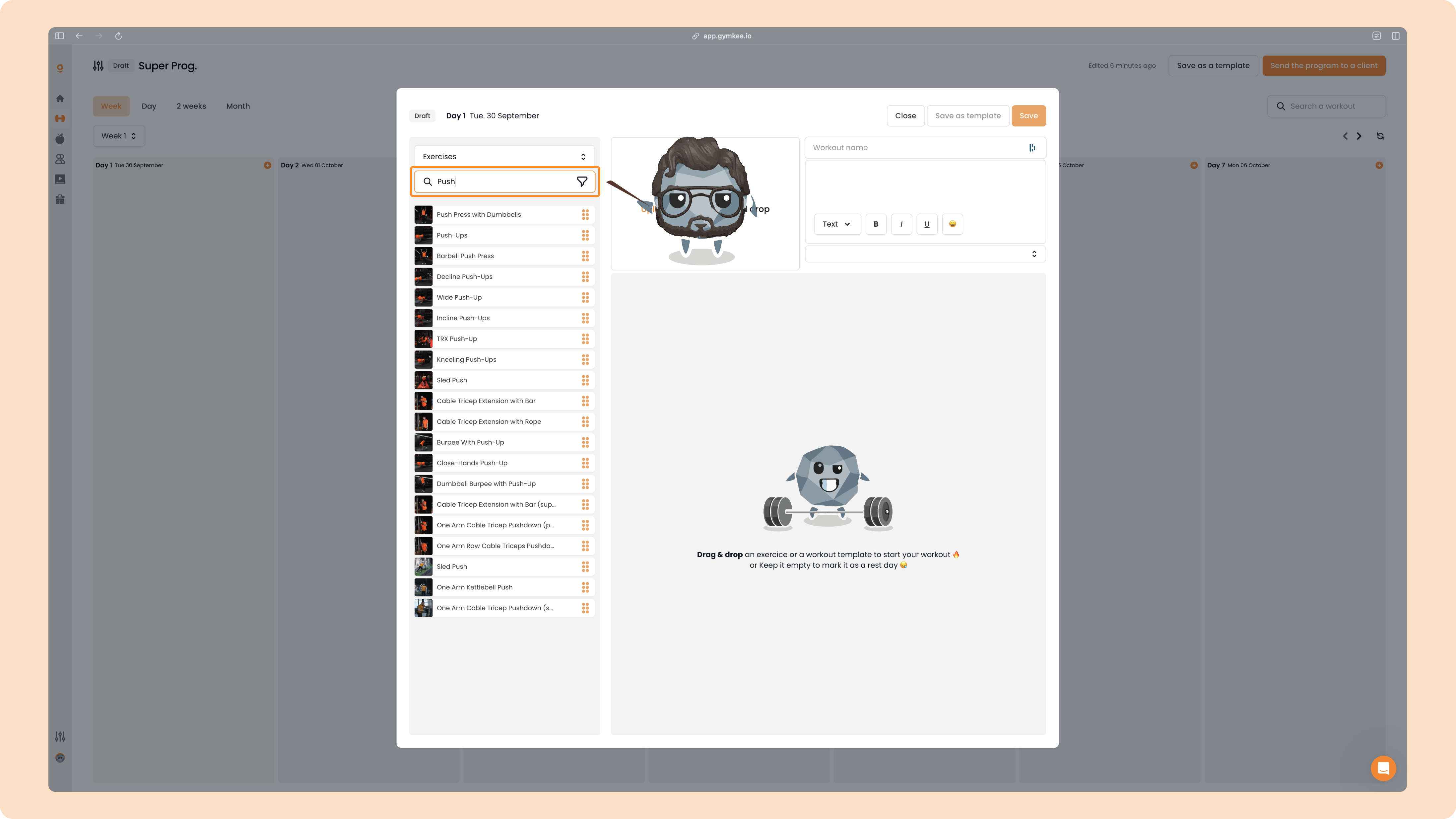 Créer un programme sportif sur Gymkee — screenshot 16