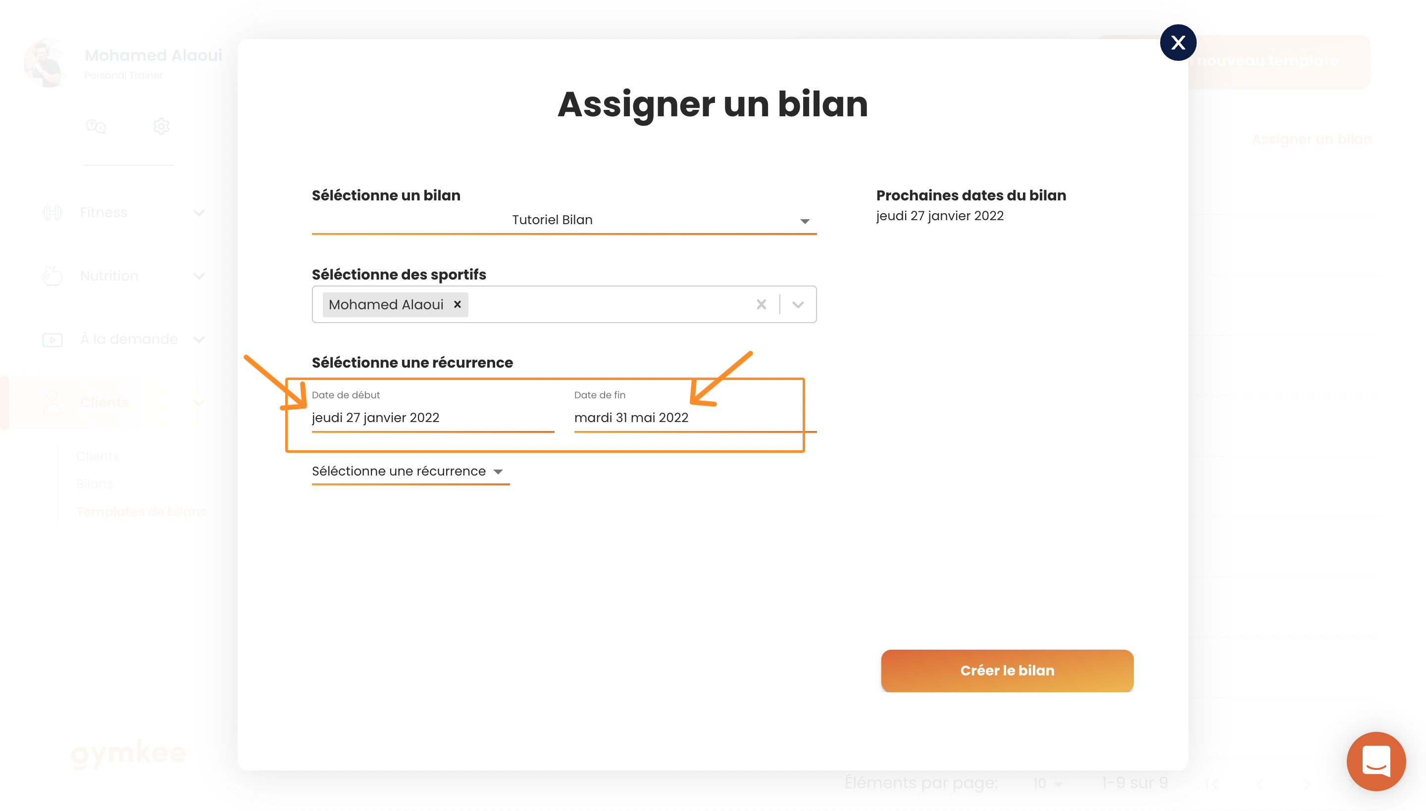 Envoyer un bilan à un client — screenshot 5