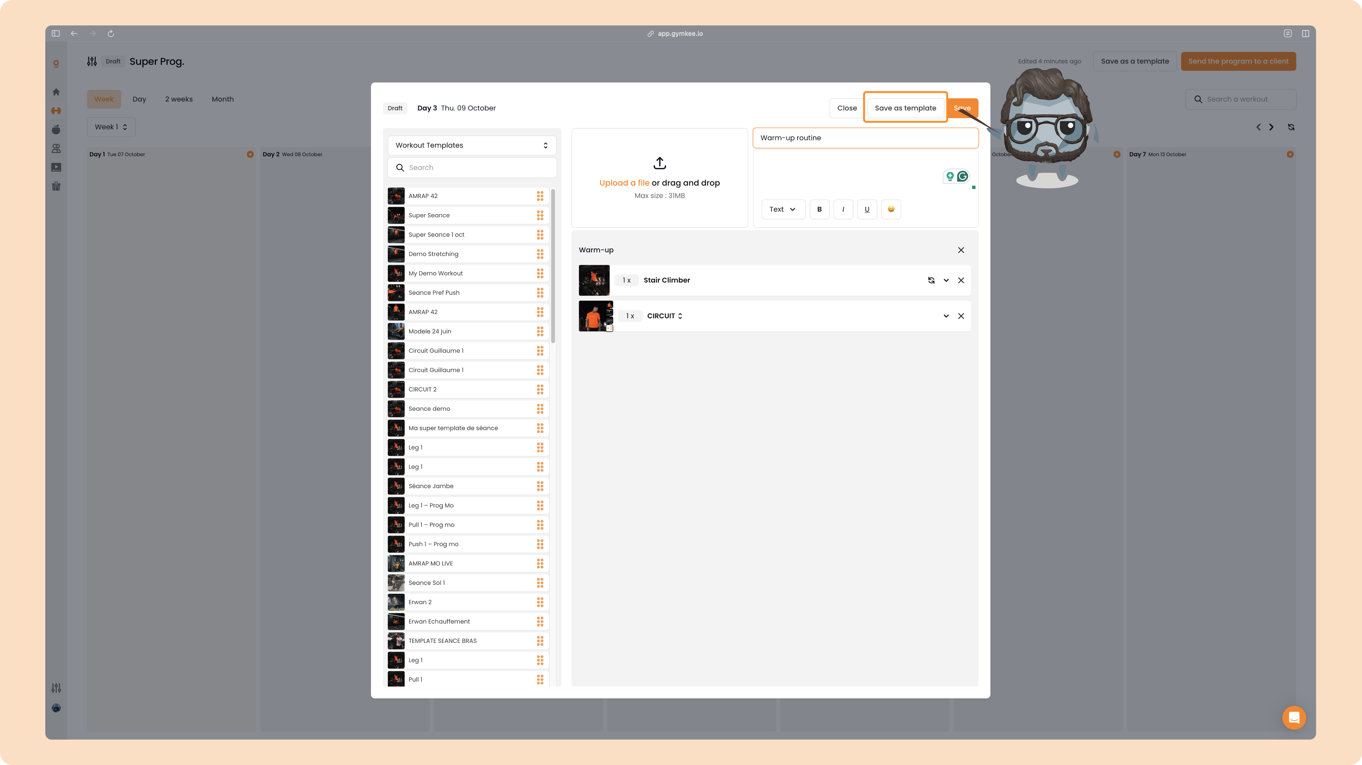 Créer un programme sportif sur Gymkee — screenshot 74