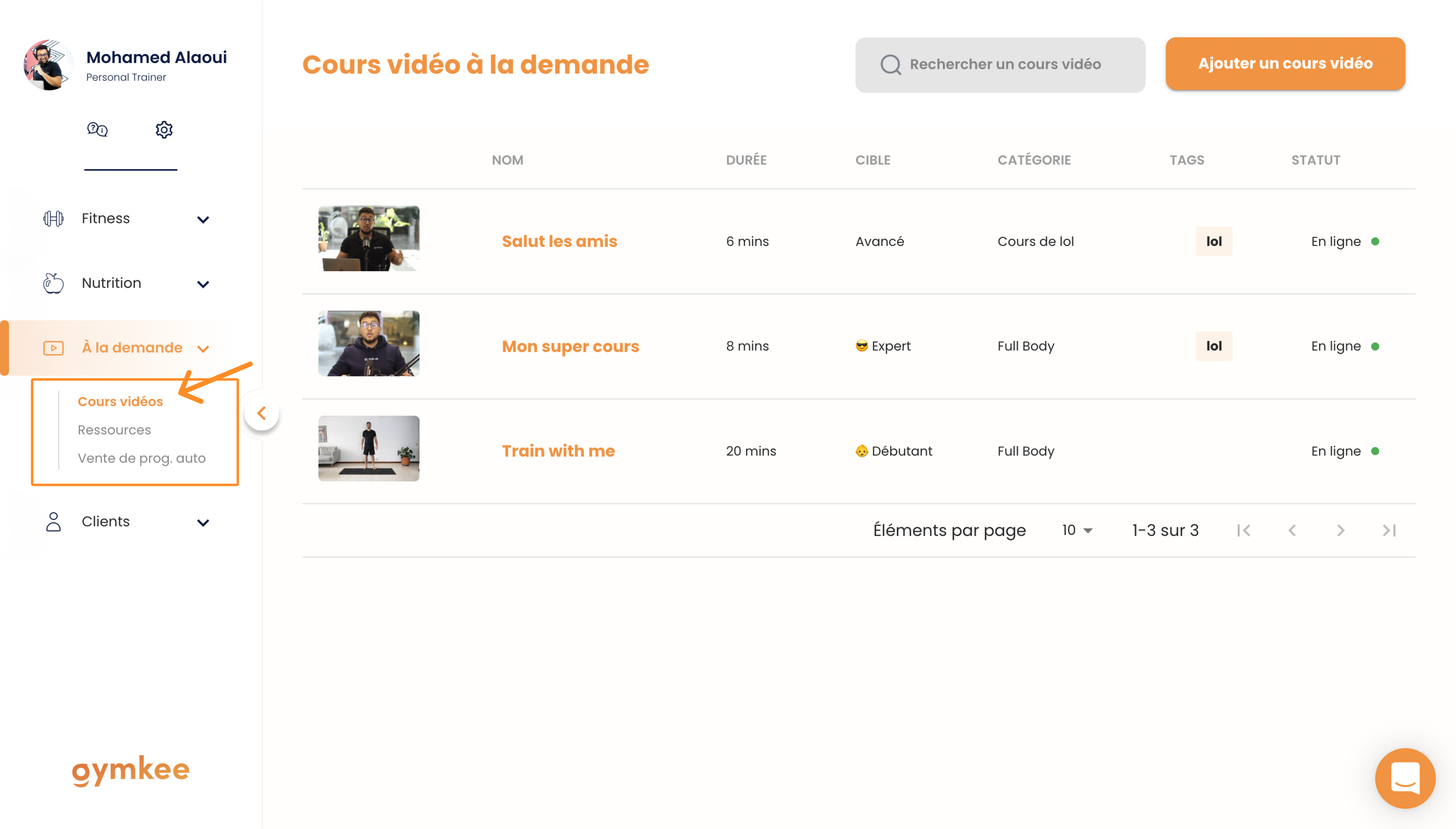 Gymkeeに動画コースを追加する — screenshot 1