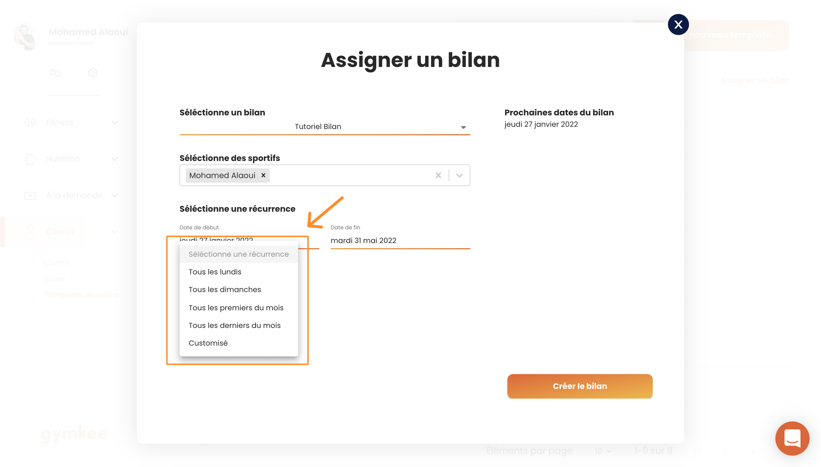 Envoyer un bilan à un client — screenshot 6