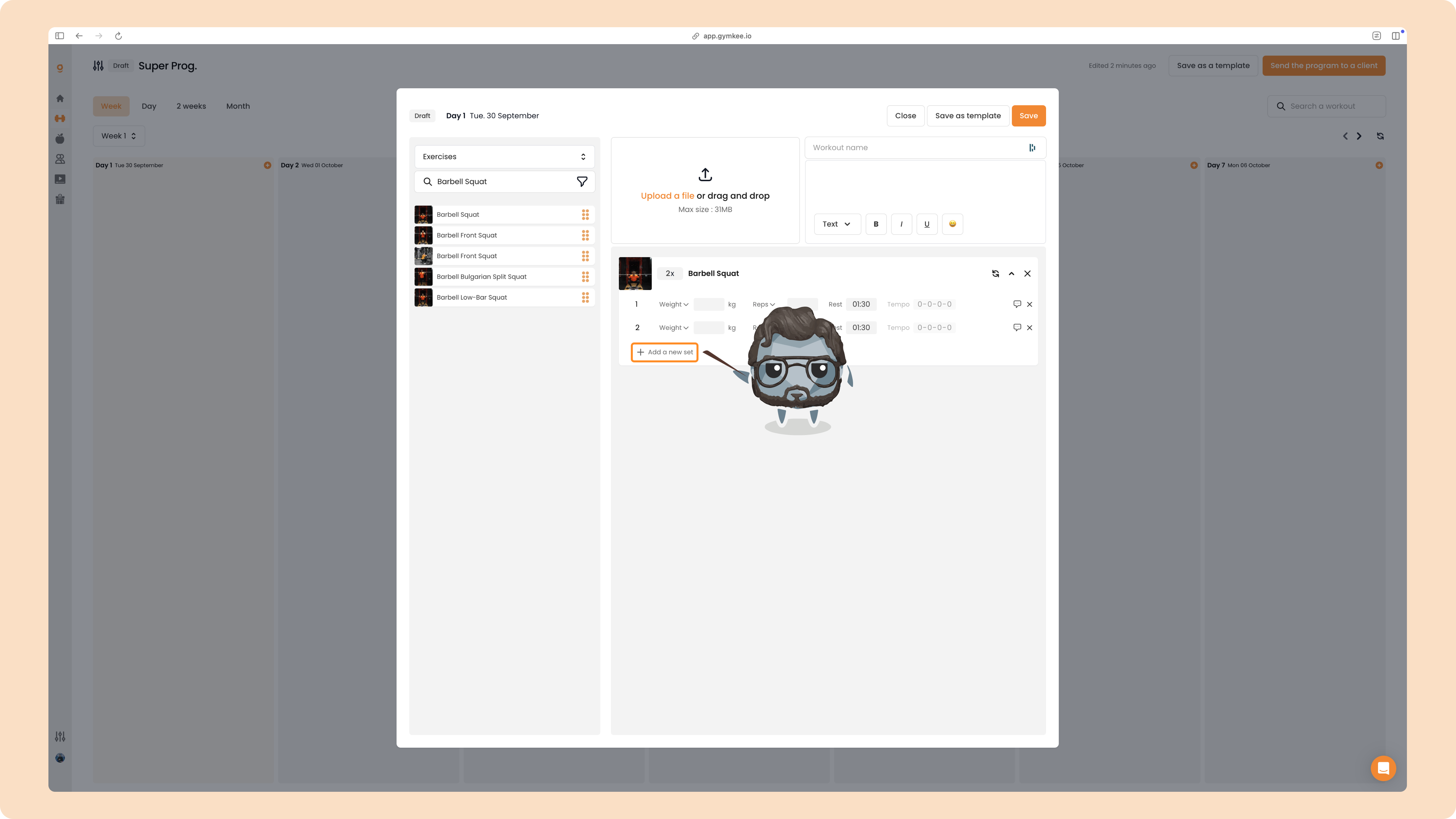 Créer un programme sportif sur Gymkee — screenshot 26