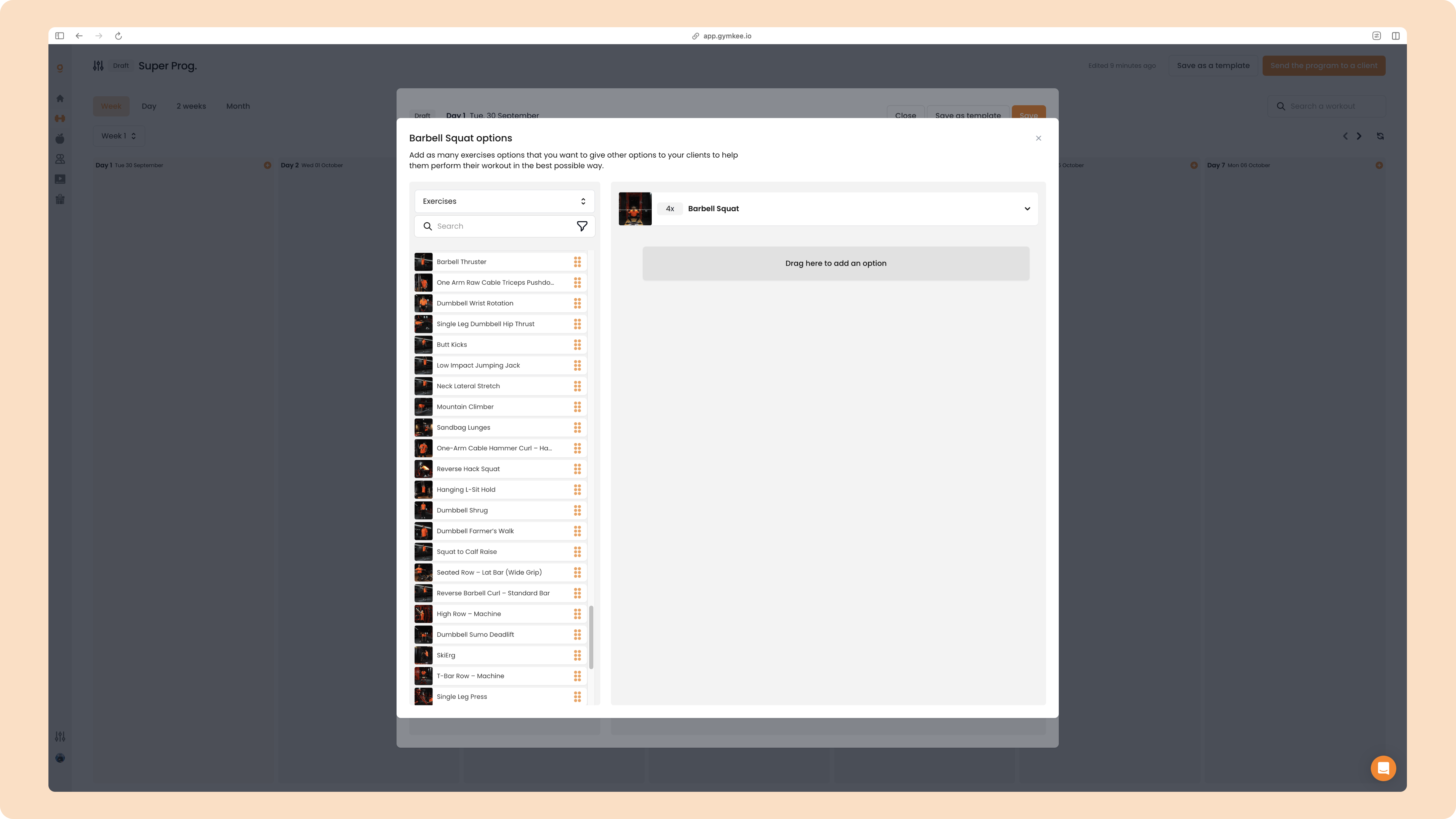 Créer un programme sportif sur Gymkee — screenshot 46