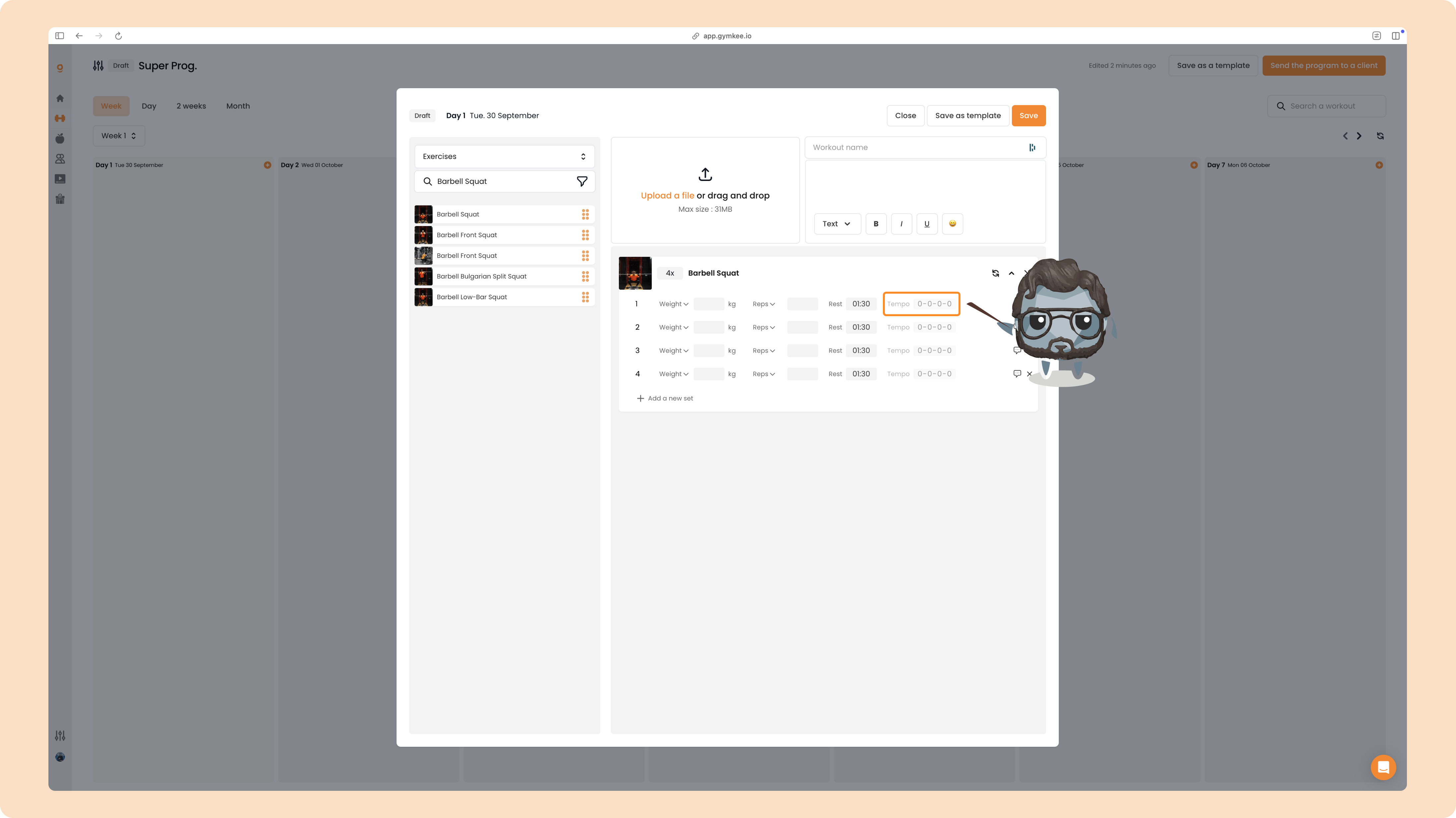 Créer un programme sportif sur Gymkee — screenshot 36