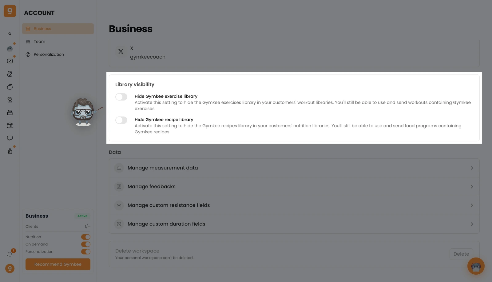 Hide Gymkee videos — screenshot 1