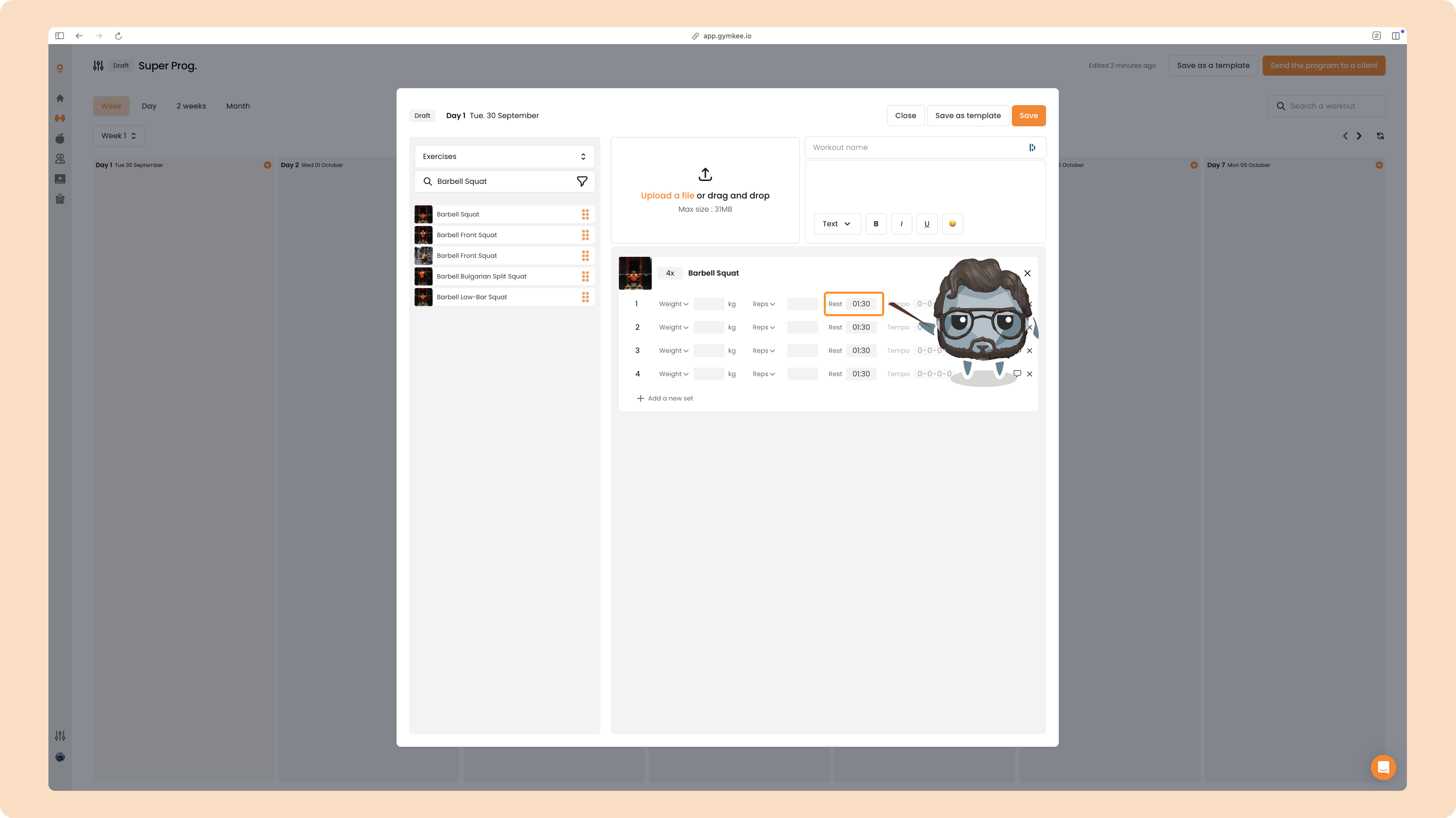Créer un programme sportif sur Gymkee — screenshot 35