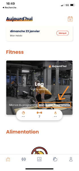 Voir son programme sportif complet sur Gymkee — screenshot 1