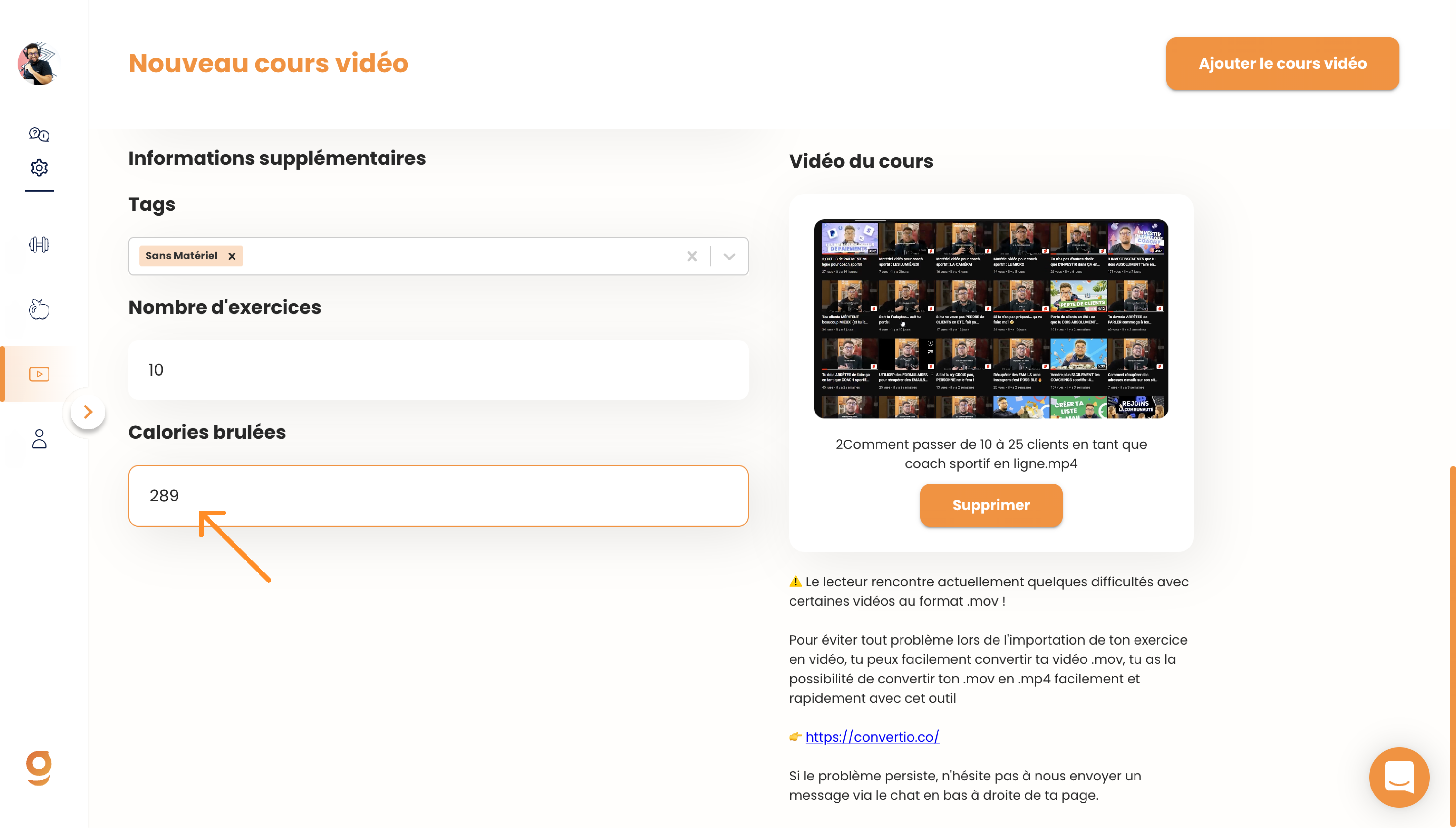 Gymkeeに動画コースを追加する — screenshot 10