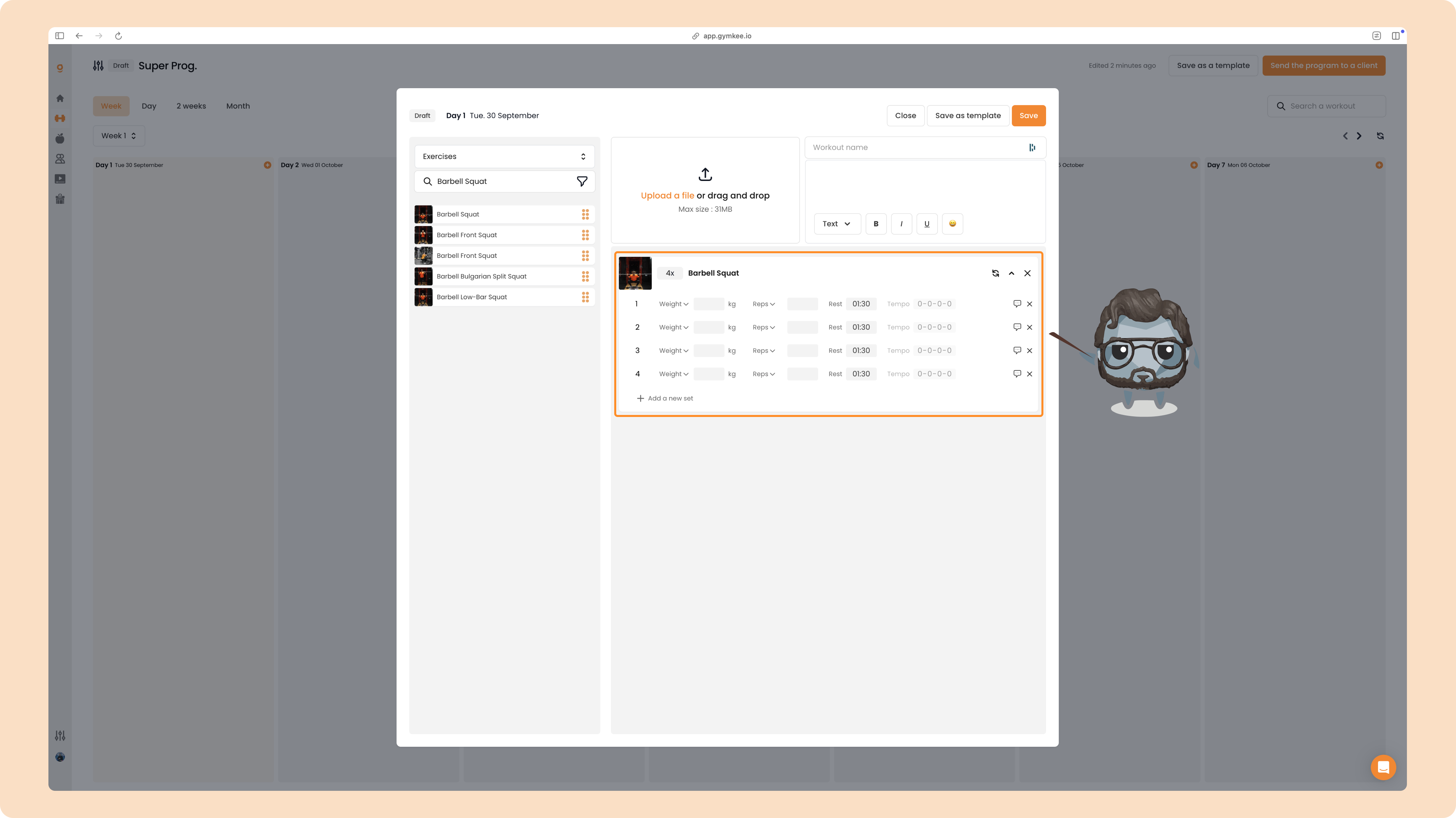 Créer un programme sportif sur Gymkee — screenshot 27