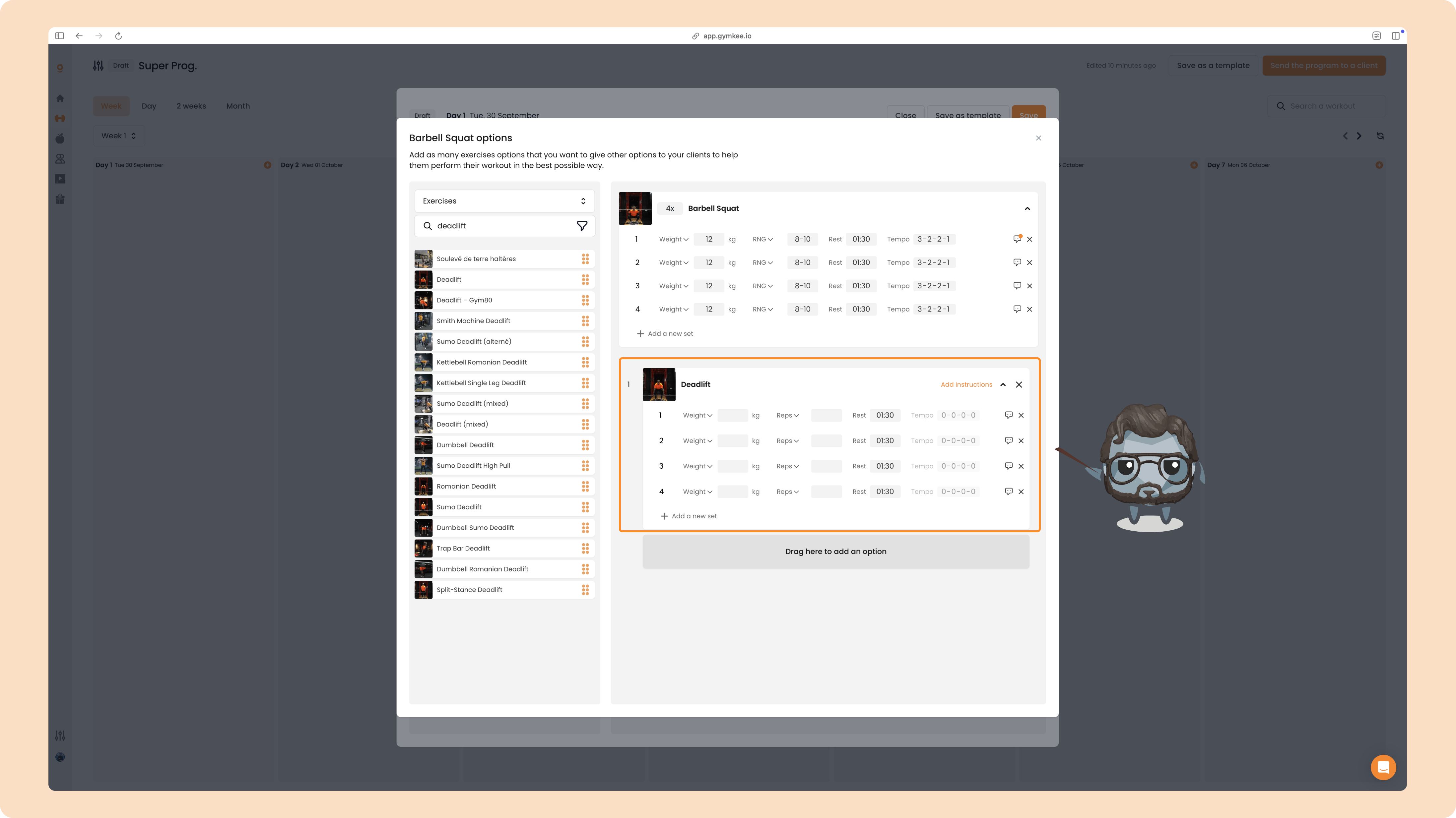 Créer un programme sportif sur Gymkee — screenshot 50