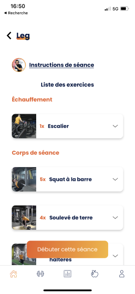 Effectuer une séance sur Gymkee — screenshot 3