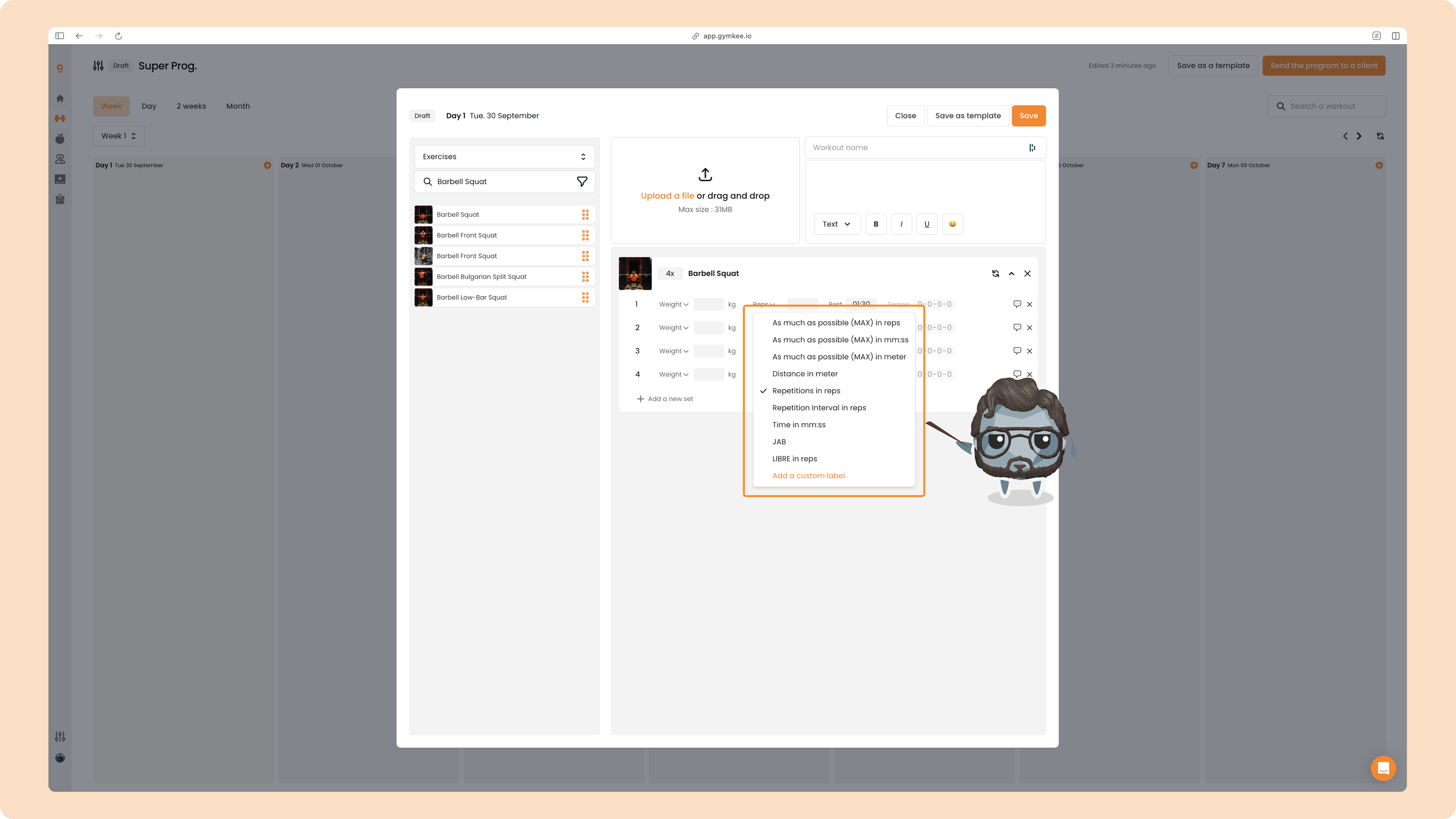 Créer un programme sportif sur Gymkee — screenshot 33