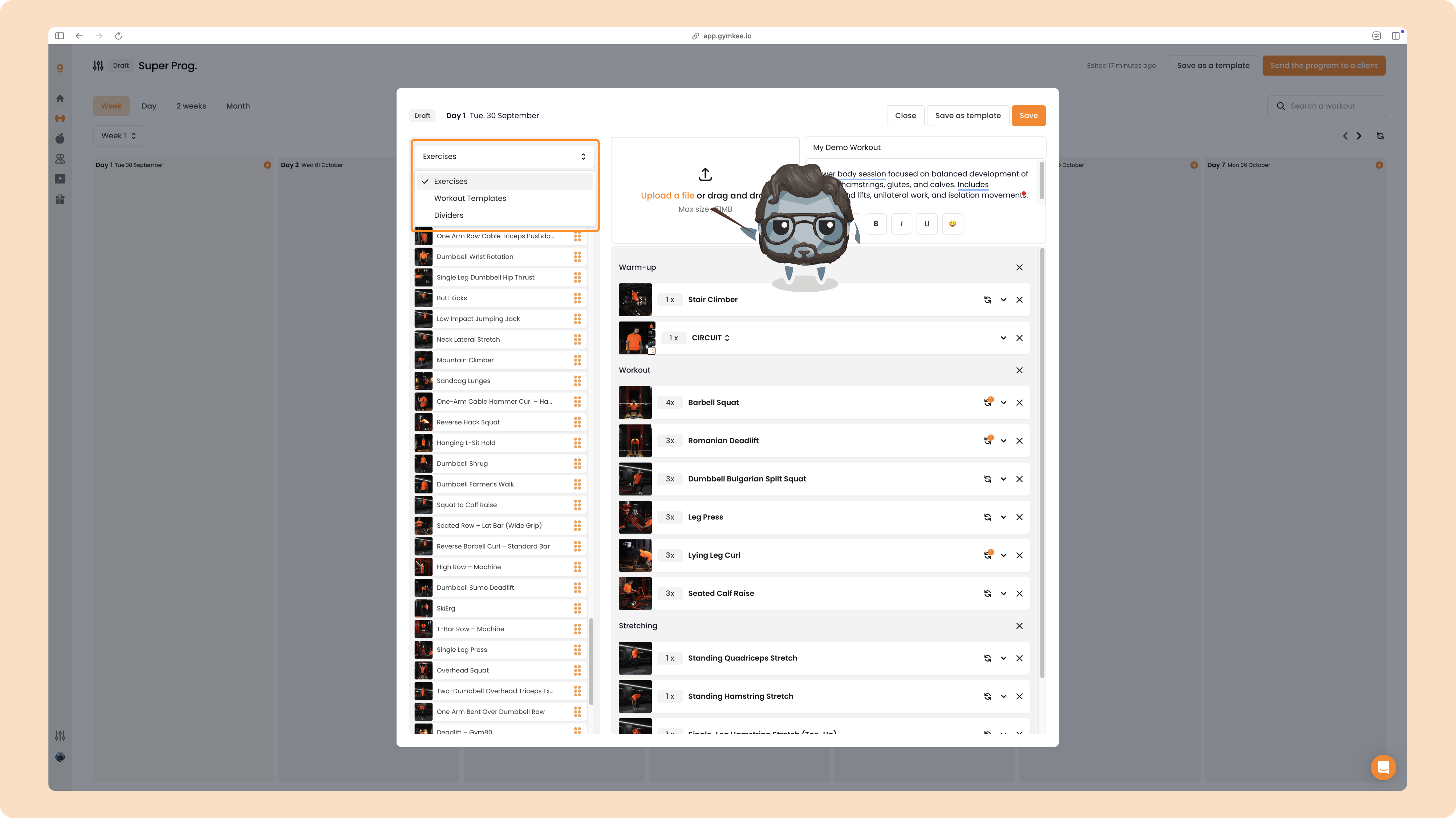 Créer un programme sportif sur Gymkee — screenshot 70