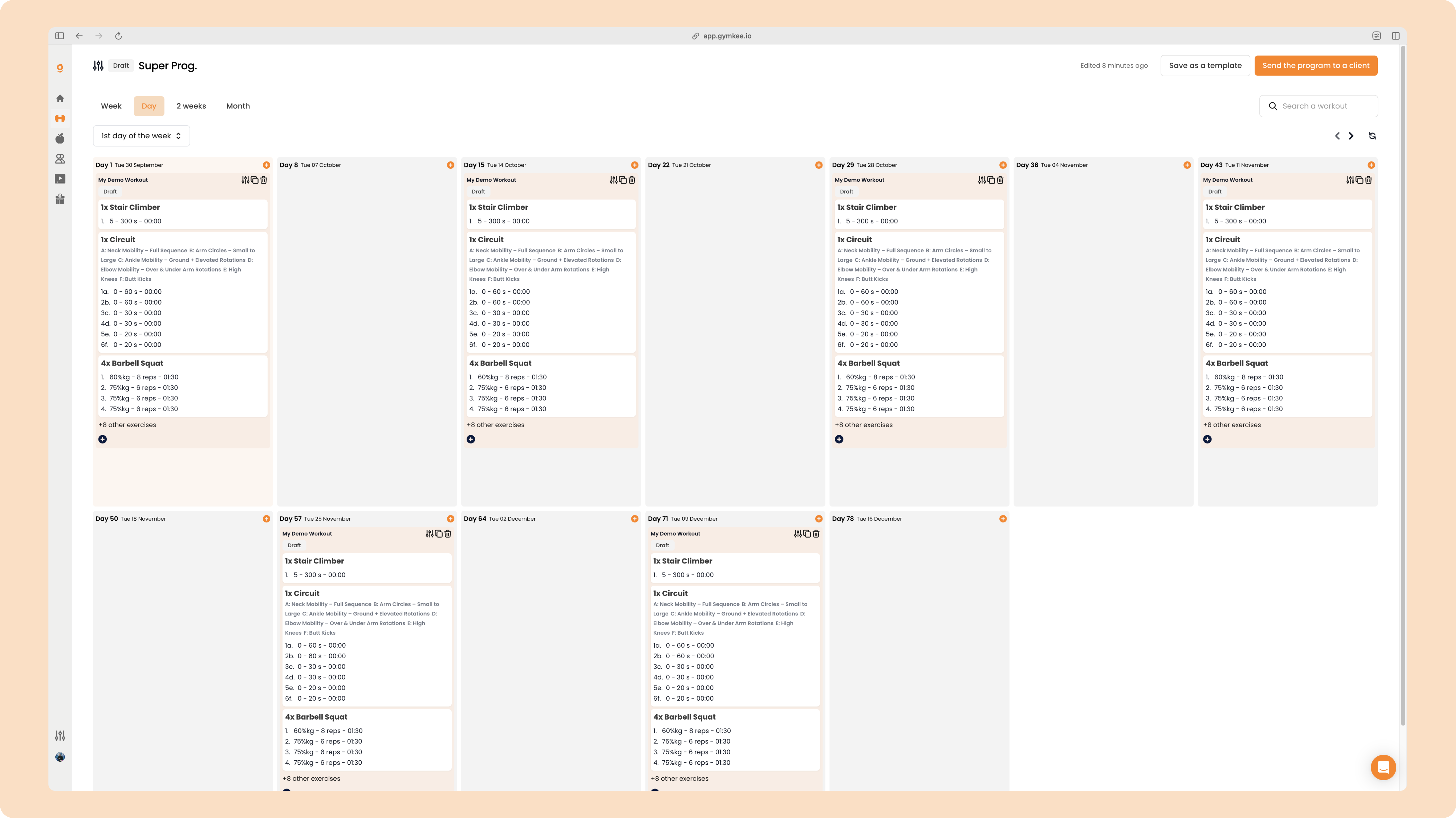Créer un programme sportif sur Gymkee — screenshot 91